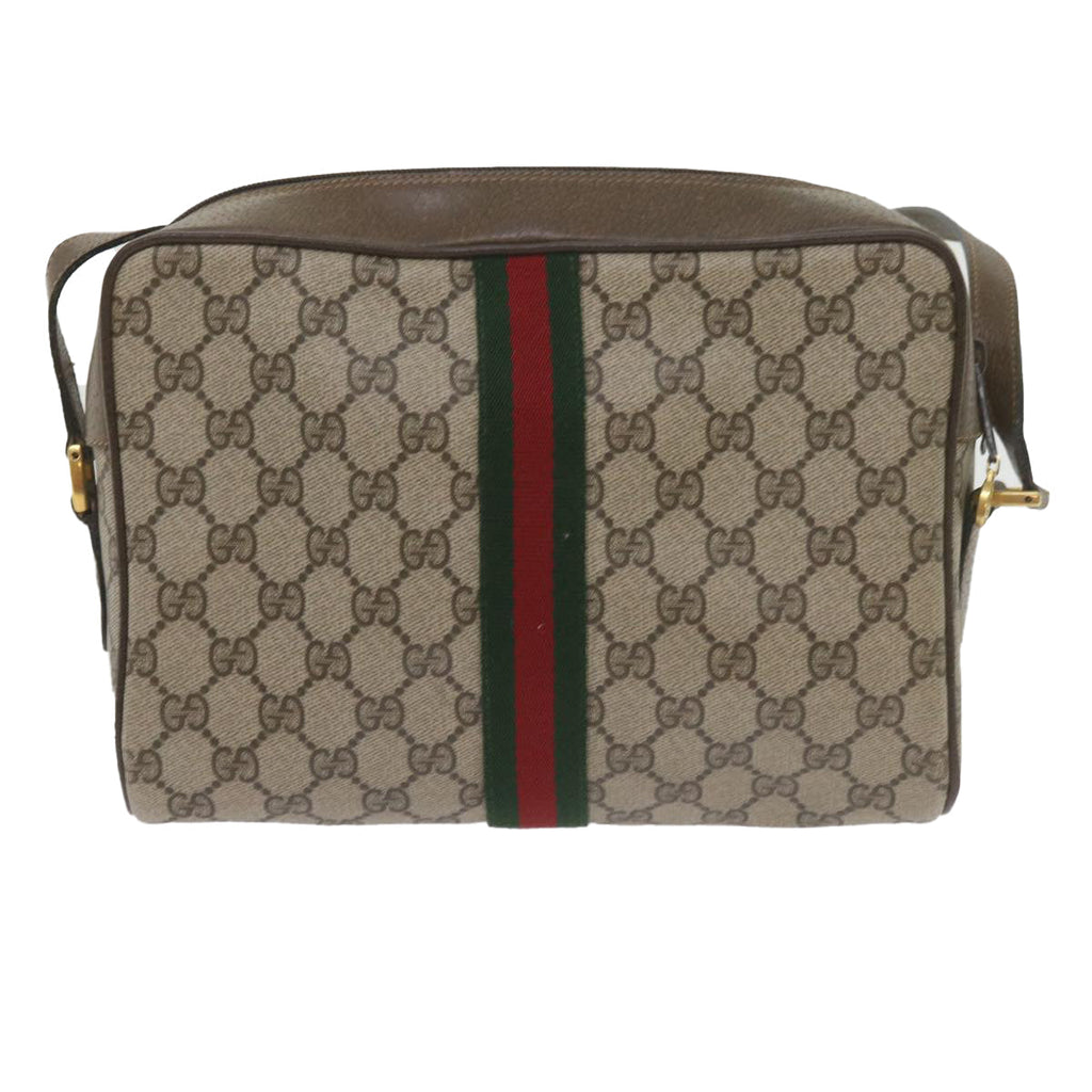GUCCI GG Supreme Web Sherry Line Shoulder Bag Beige Red 72 02 005 th4314