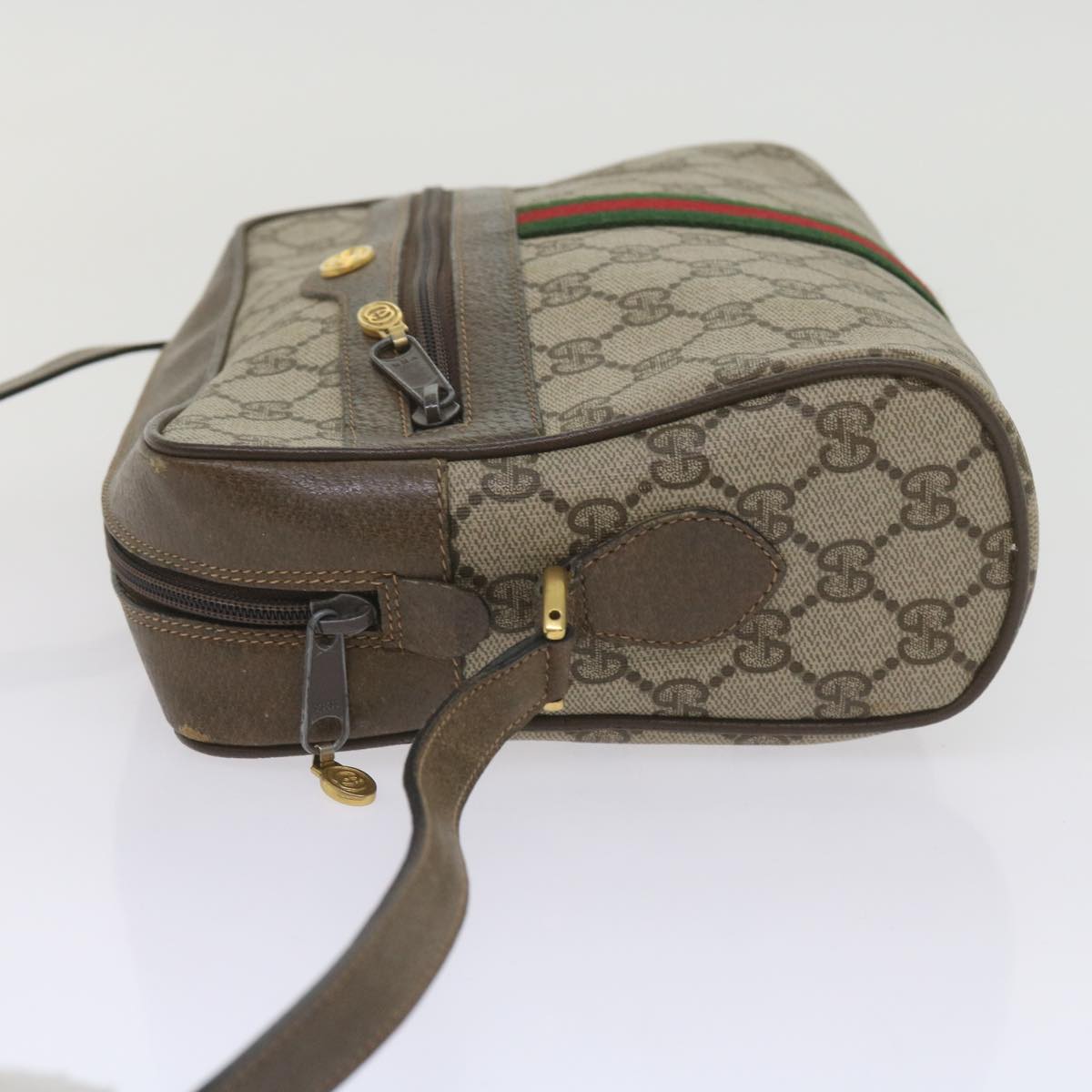 GUCCI GG Supreme Web Sherry Line Shoulder Bag Beige Red 72 02 005 th4314