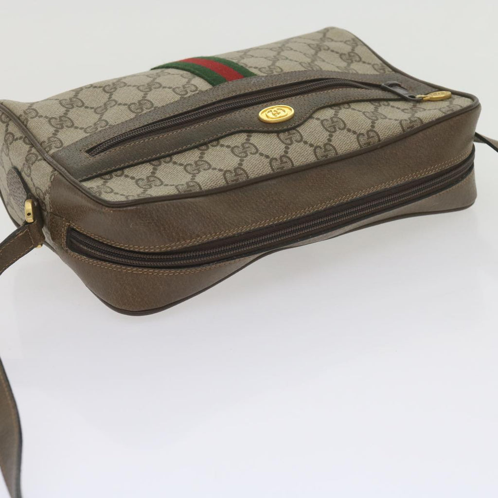 GUCCI GG Supreme Web Sherry Line Shoulder Bag Beige Red 72 02 005 th4314