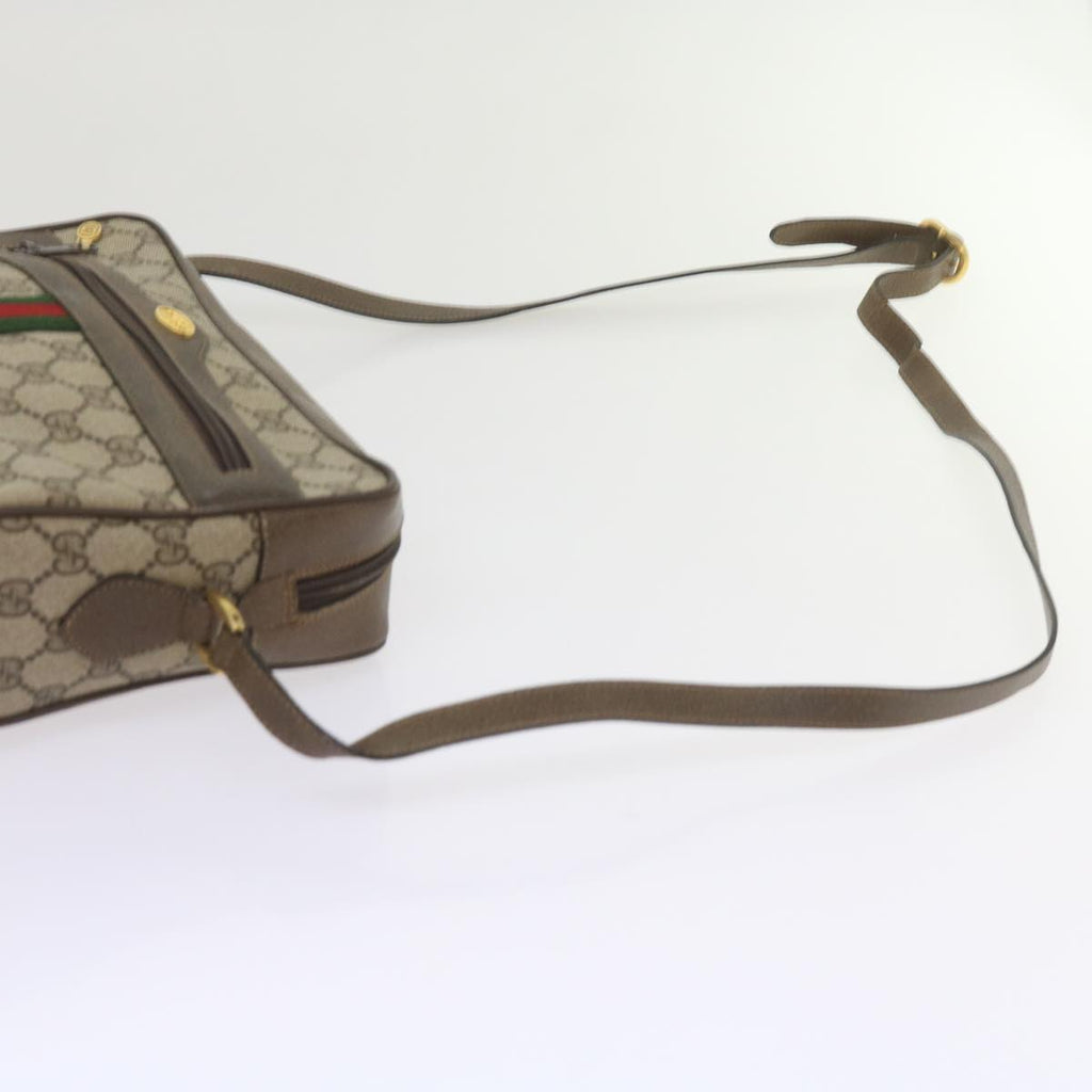 GUCCI GG Supreme Web Sherry Line Shoulder Bag Beige Red 72 02 005 th4314