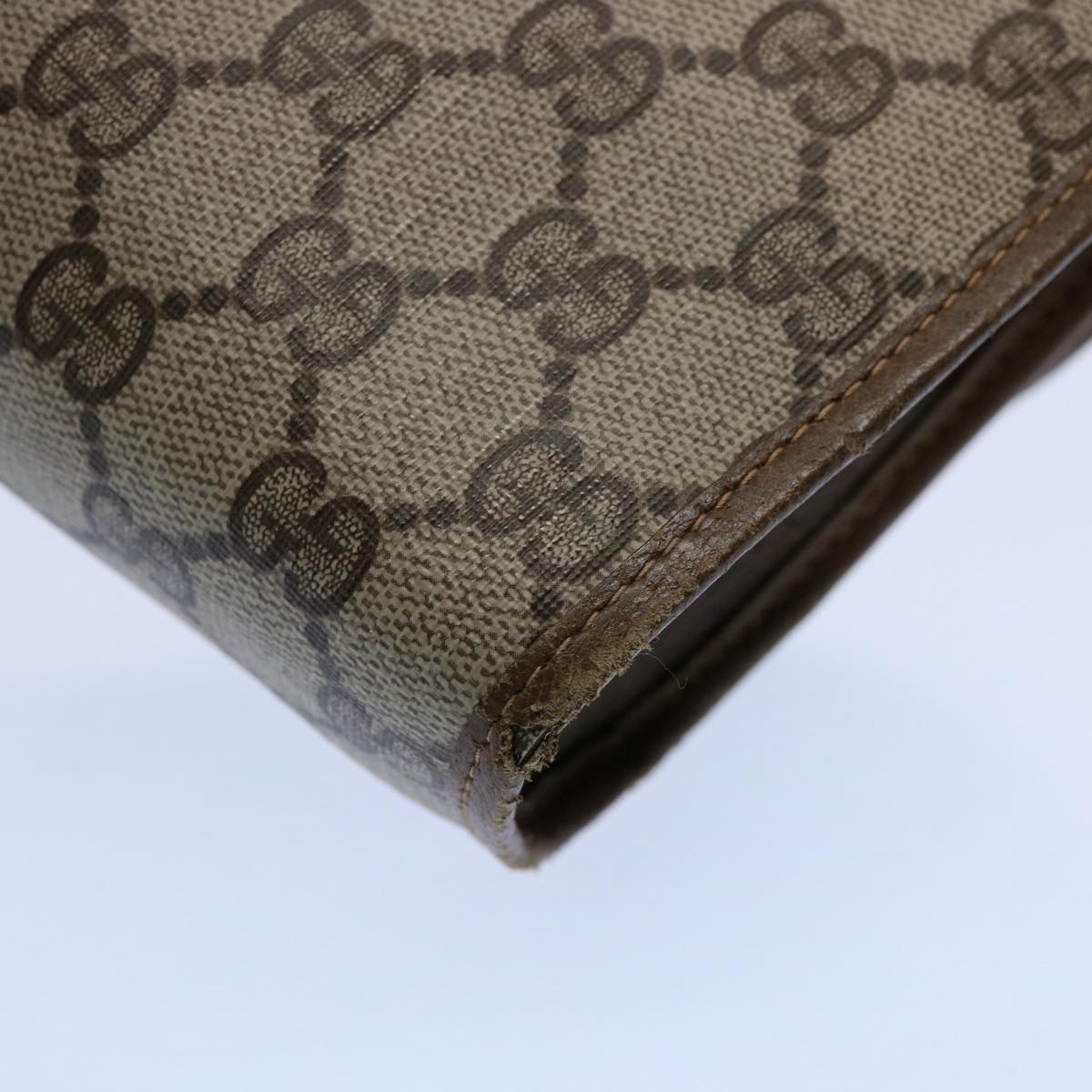 GUCCI GG Supreme Web Sherry Line Clutch Bag Beige Red 89 01 030 th4315