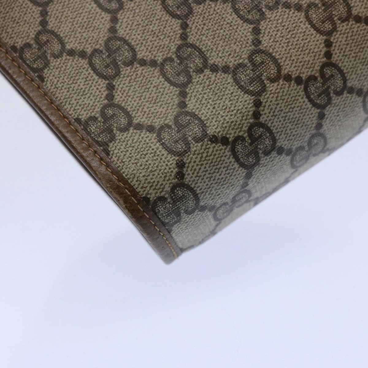 GUCCI GG Supreme Web Sherry Line Clutch Bag Beige Red 89 01 030 th4315