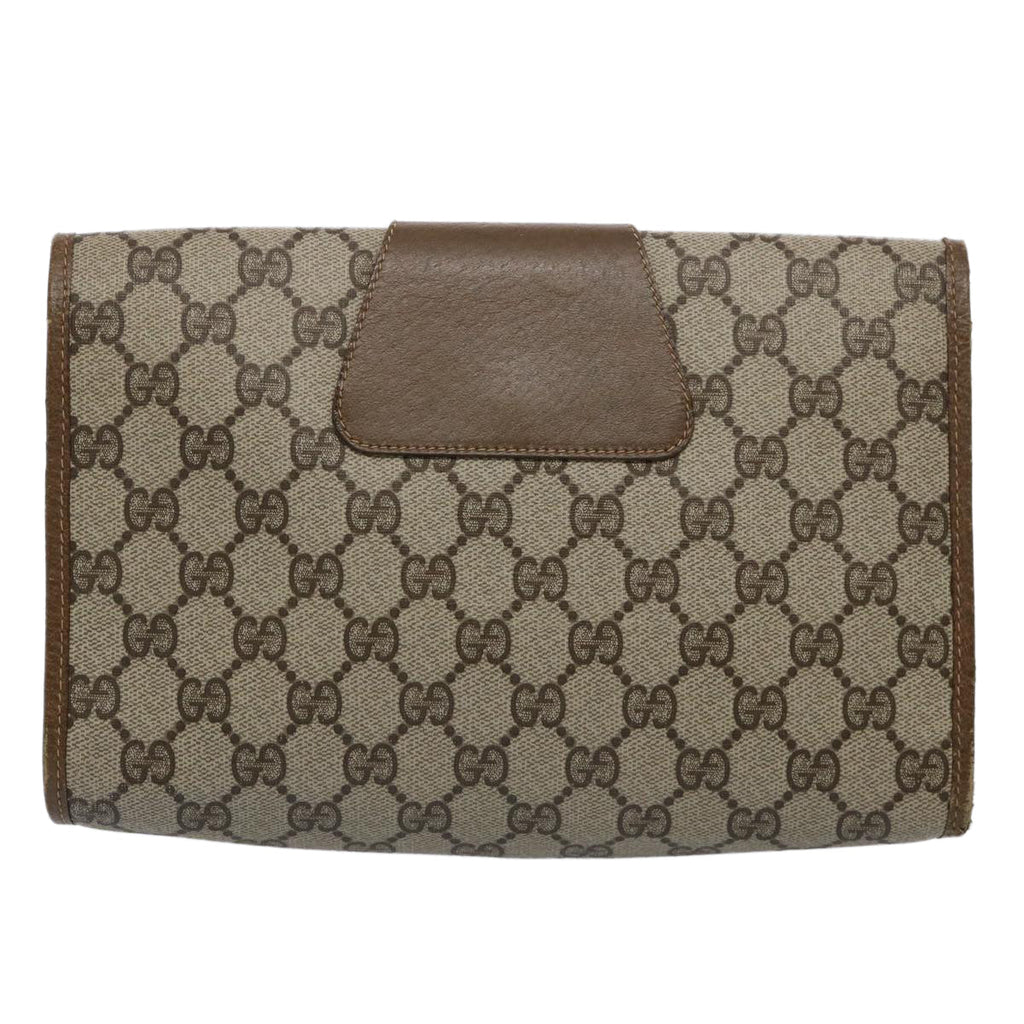 GUCCI GG Supreme Web Sherry Line Clutch Bag Beige Red 89 01 030 th4315