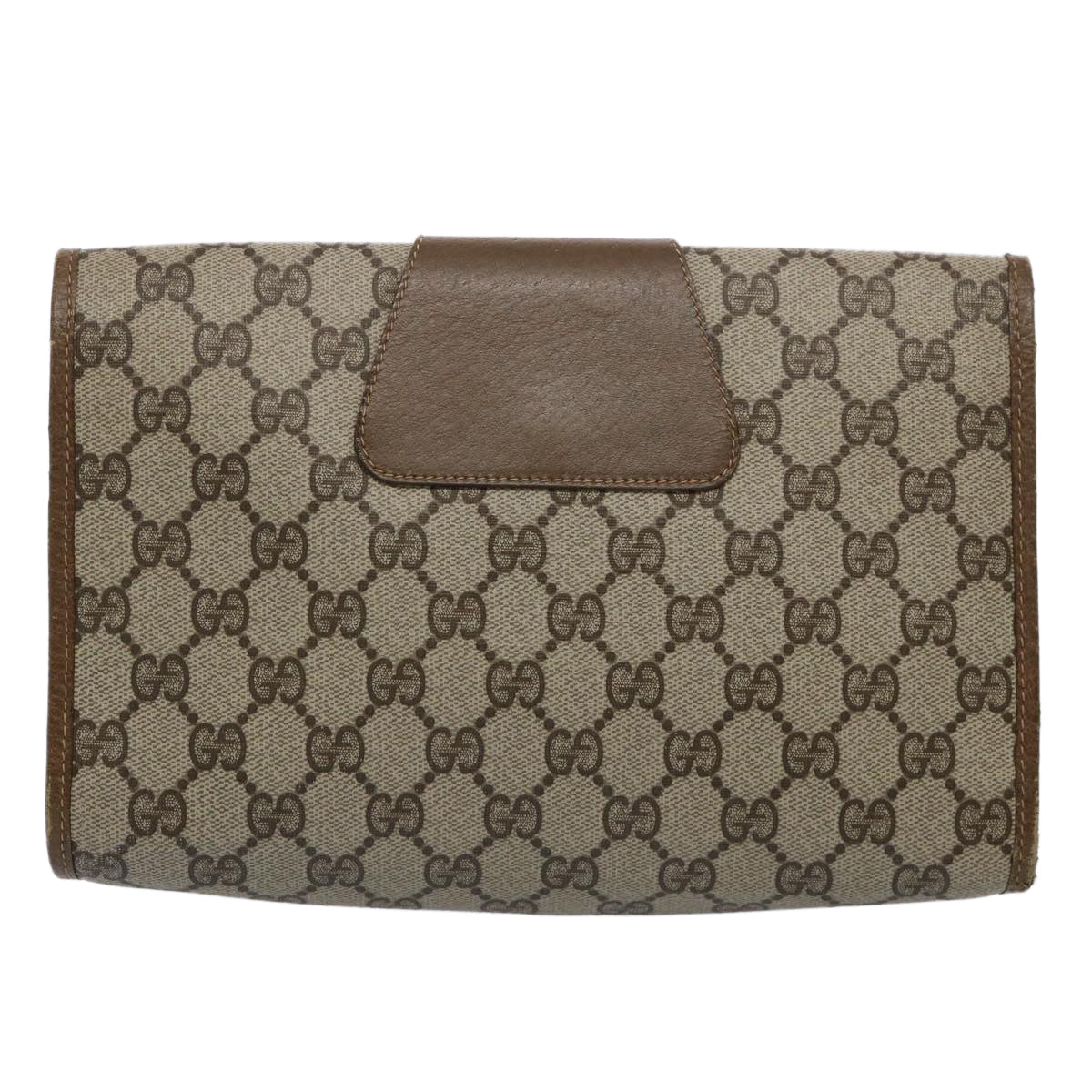 GUCCI GG Supreme Web Sherry Line Clutch Bag Beige Red 89 01 030 th4315