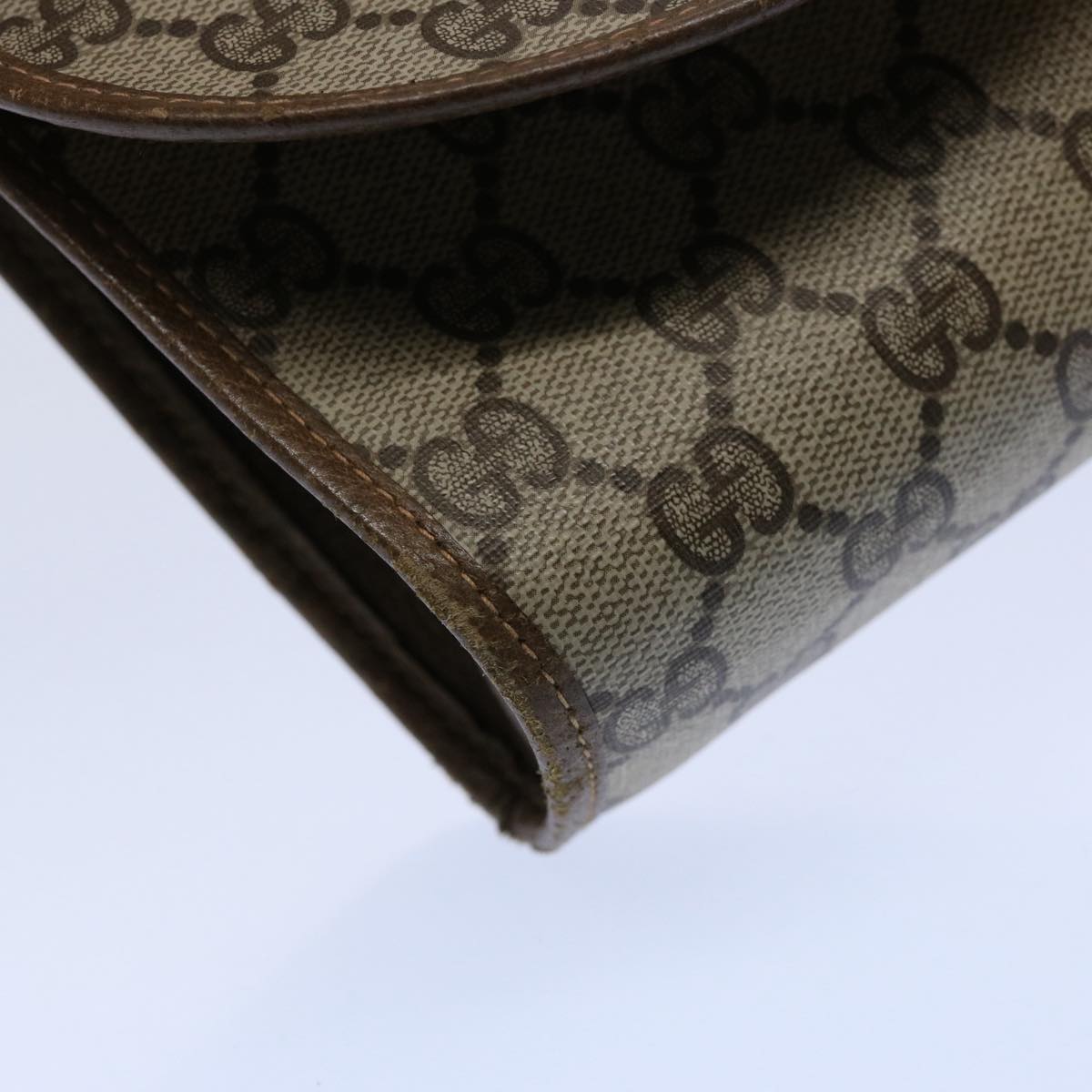 GUCCI GG Supreme Web Sherry Line Clutch Bag Beige Red 89 01 030 th4315