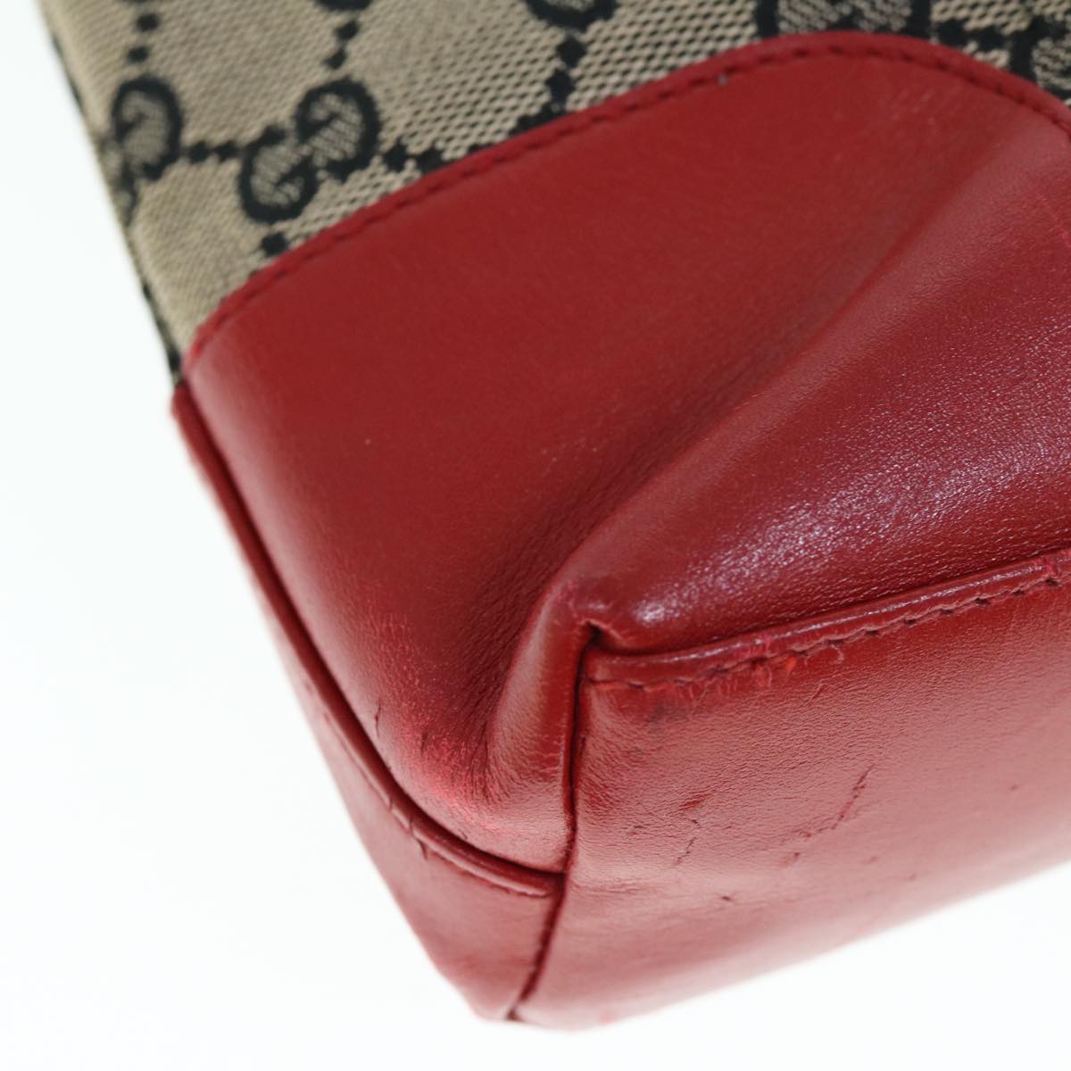 GUCCI GG Canvas Shoulder Bag Red Beige 001 4231 001998 th4317