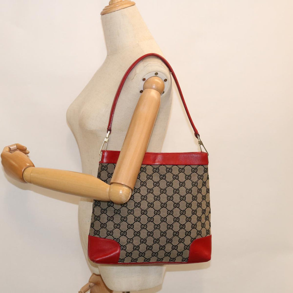 GUCCI GG Canvas Shoulder Bag Red Beige 001 4231 001998 th4317