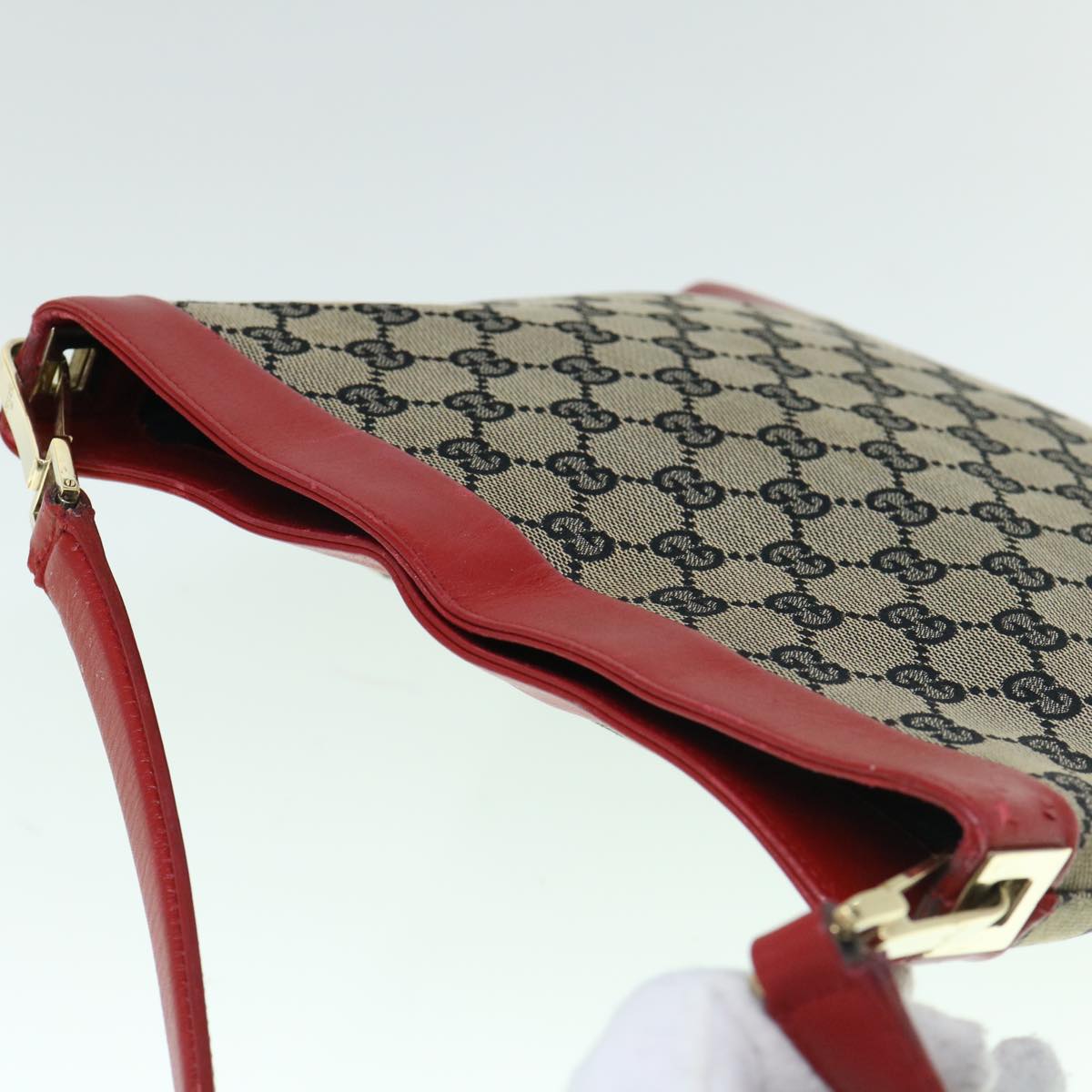 GUCCI GG Canvas Shoulder Bag Red Beige 001 4231 001998 th4317