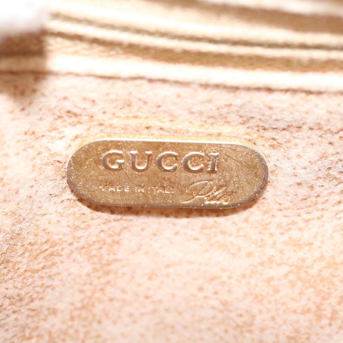 GUCCI GG Plus Supreme Shoulder Bag PVC Leather Beige th4318