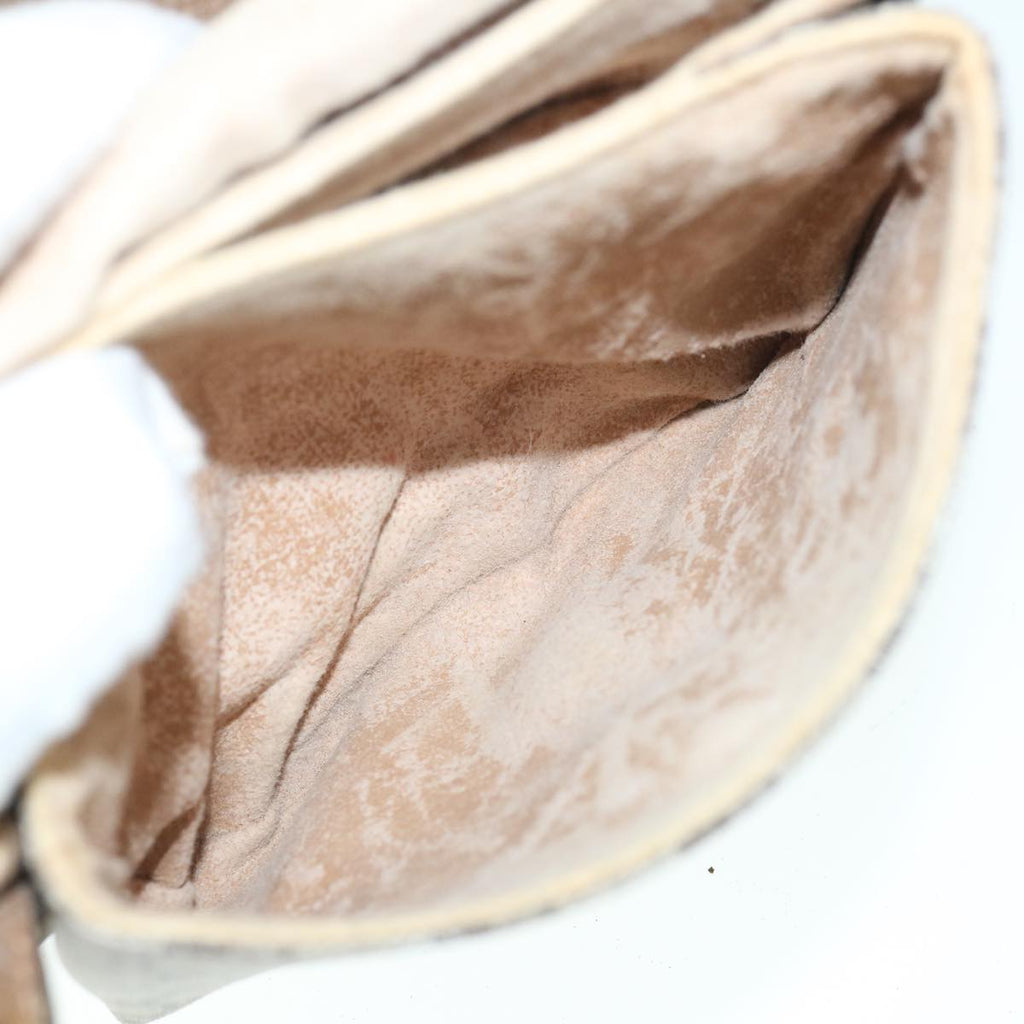 GUCCI GG Plus Supreme Shoulder Bag PVC Leather Beige th4318