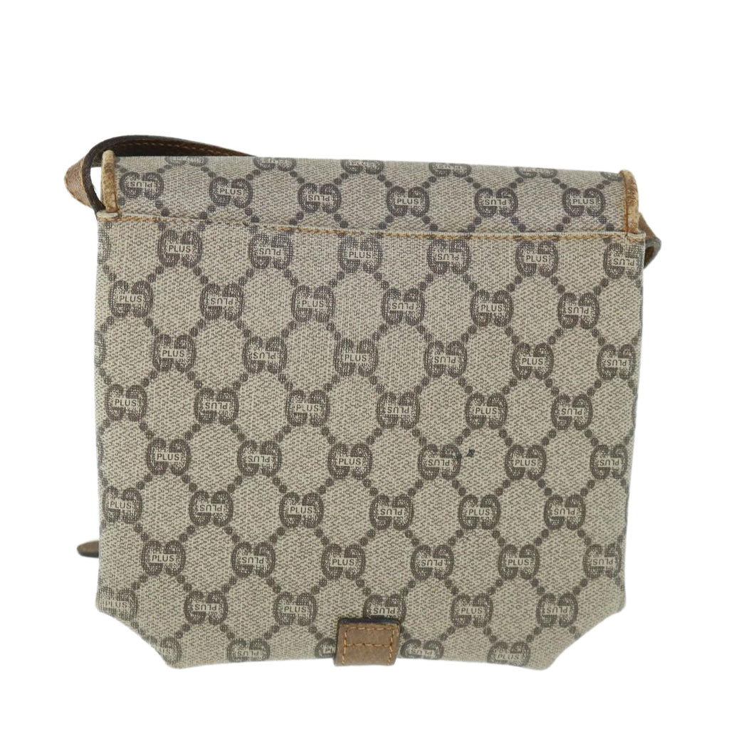 GUCCI GG Plus Supreme Shoulder Bag PVC Leather Beige th4318