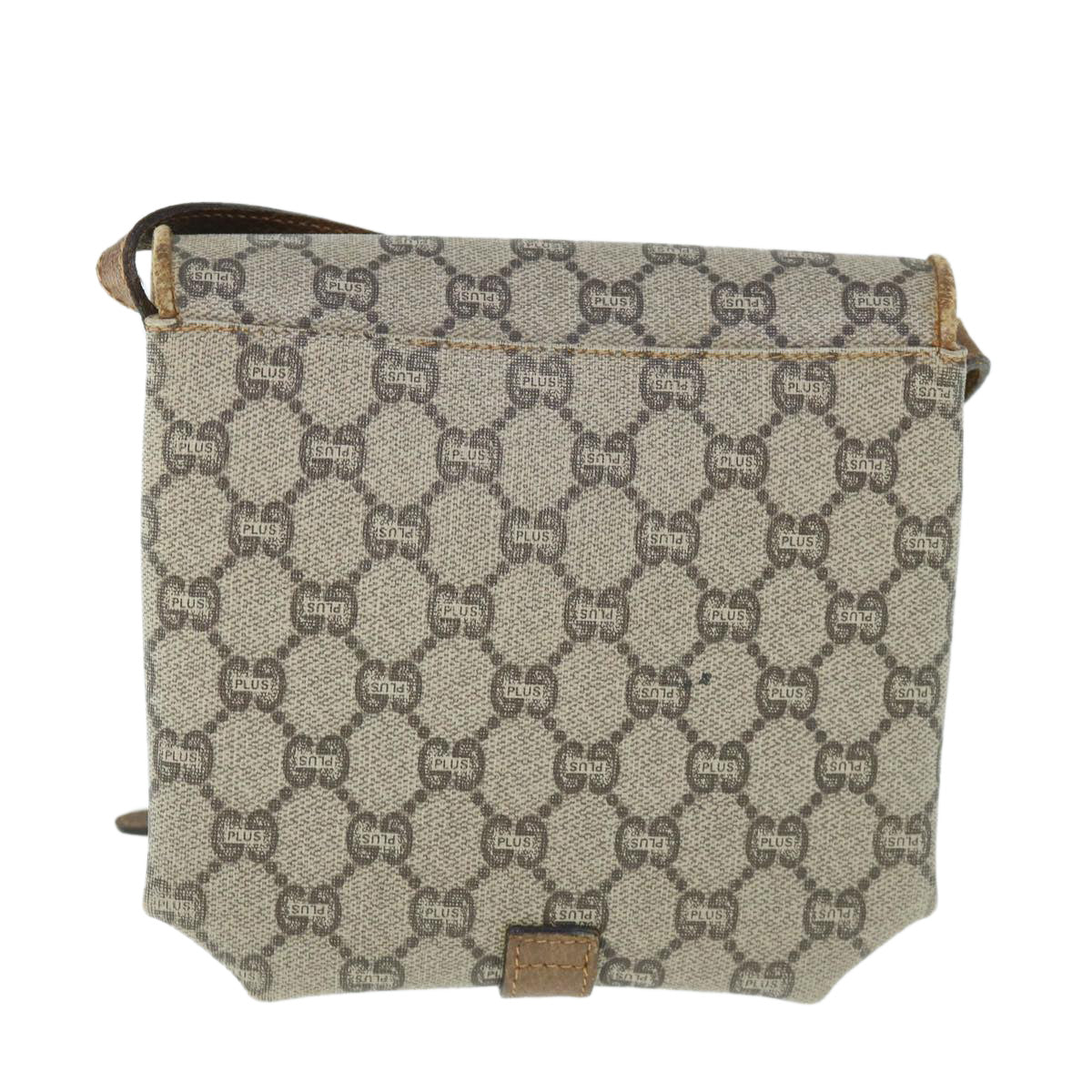 GUCCI GG Plus Supreme Shoulder Bag PVC Leather Beige th4318