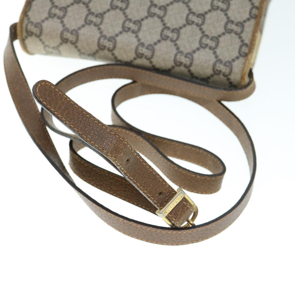 GUCCI GG Plus Supreme Shoulder Bag PVC Leather Beige th4318
