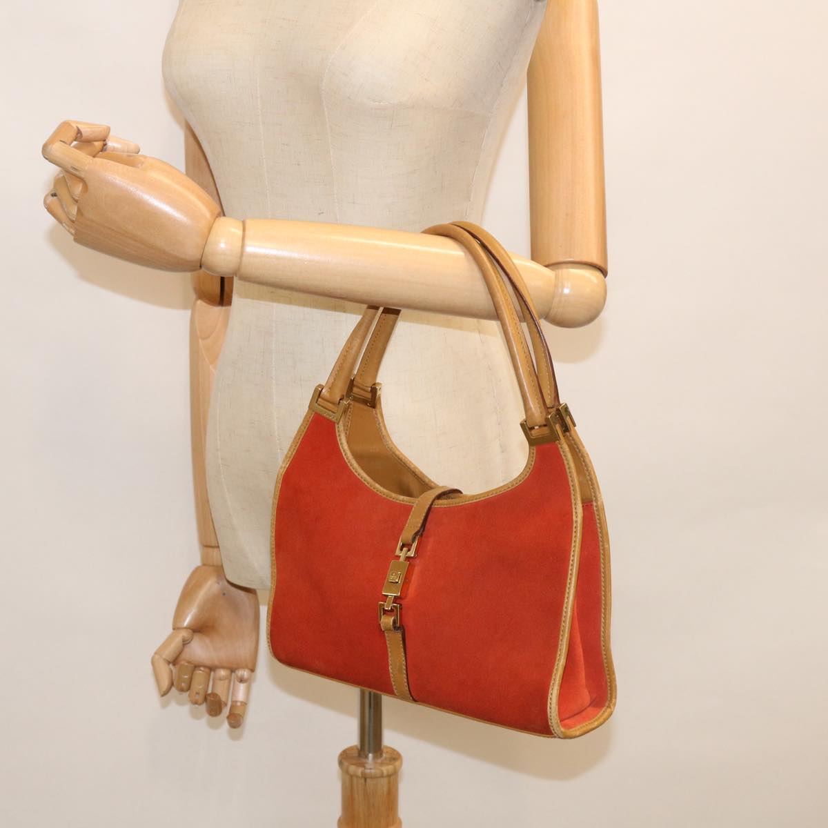 GUCCI Jackie Shoulder Bag Suede Orange 002 1068 001013 th4319