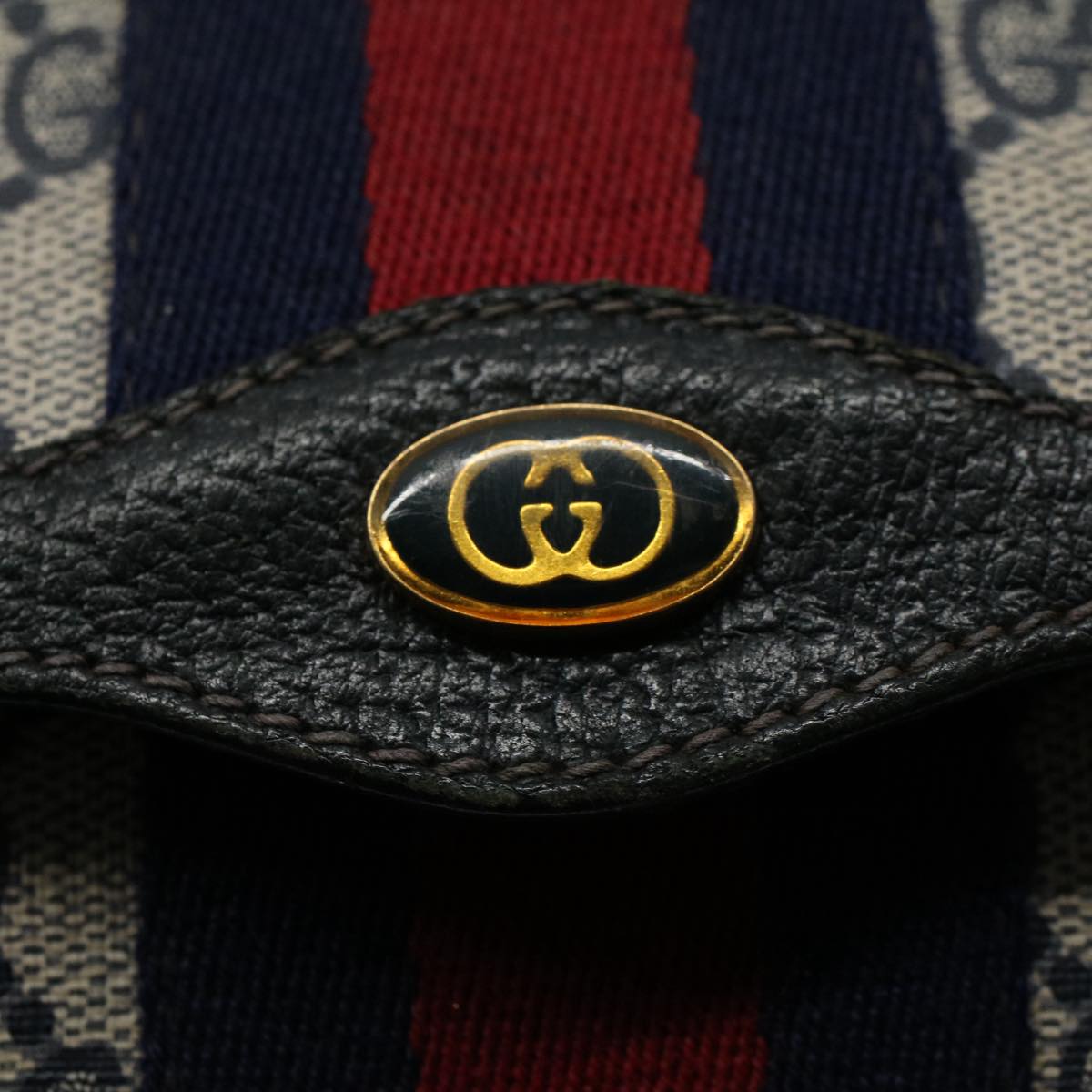GUCCI GG Supreme Sherry Line Clutch Bag Red Navy 84 01 006 th4322