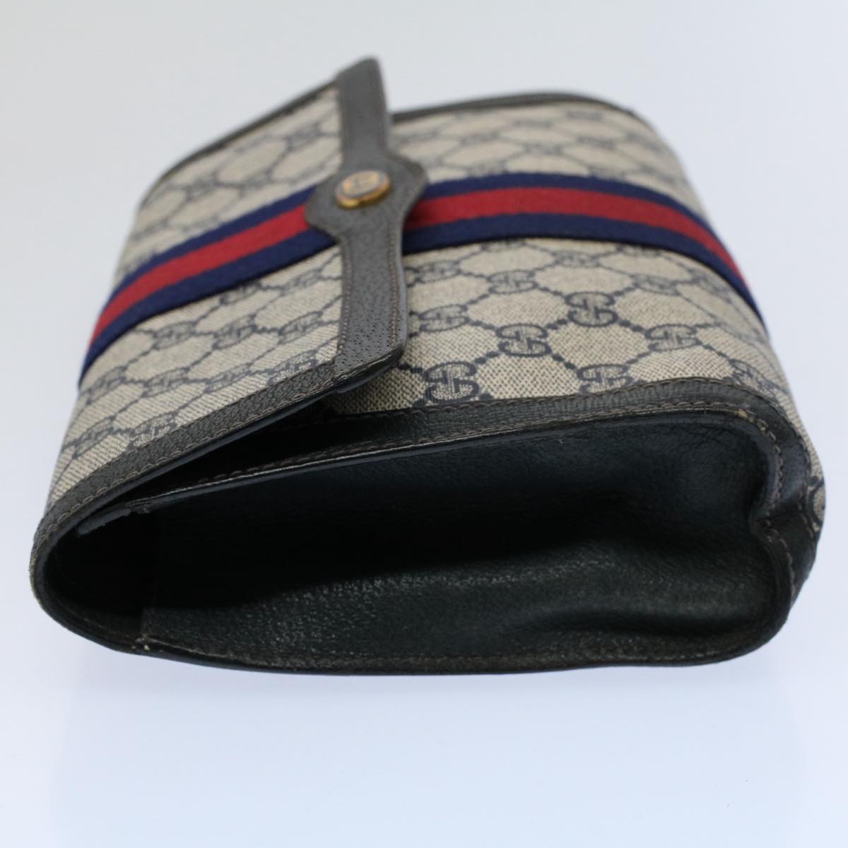GUCCI GG Supreme Sherry Line Clutch Bag Red Navy 84 01 006 th4322