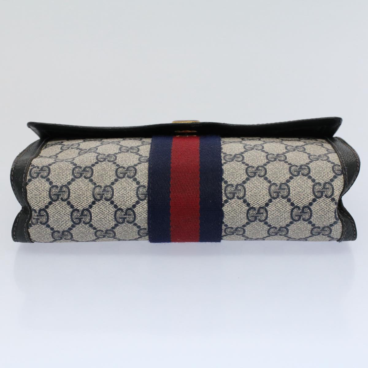 GUCCI GG Supreme Sherry Line Clutch Bag Red Navy 84 01 006 th4322