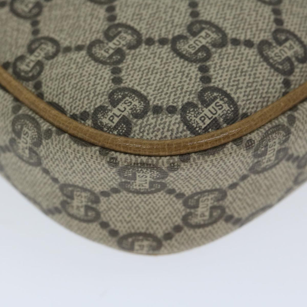 GUCCI GG Plus Supreme Shoulder Bag PVC Leather Beige th4329