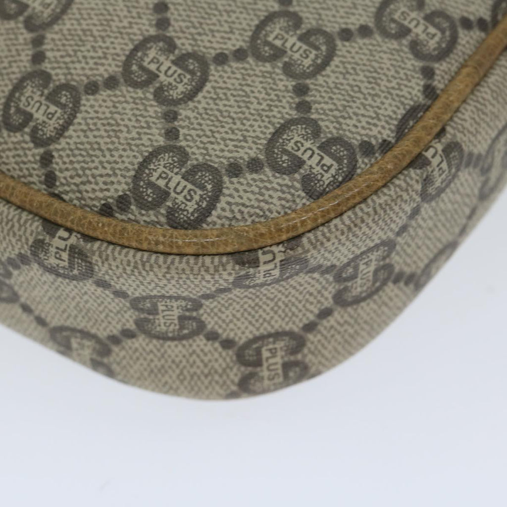 GUCCI GG Plus Supreme Shoulder Bag PVC Leather Beige th4329