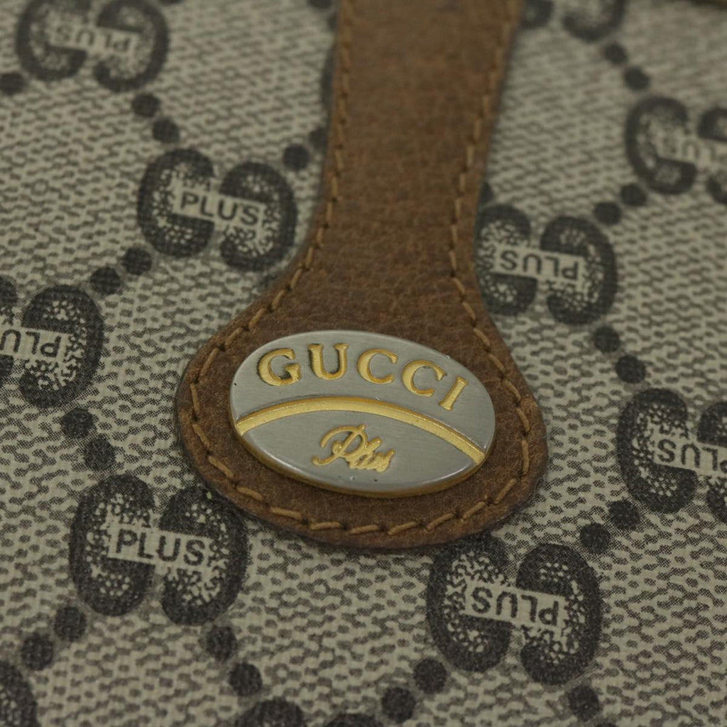 GUCCI GG Plus Supreme Shoulder Bag PVC Leather Beige th4329