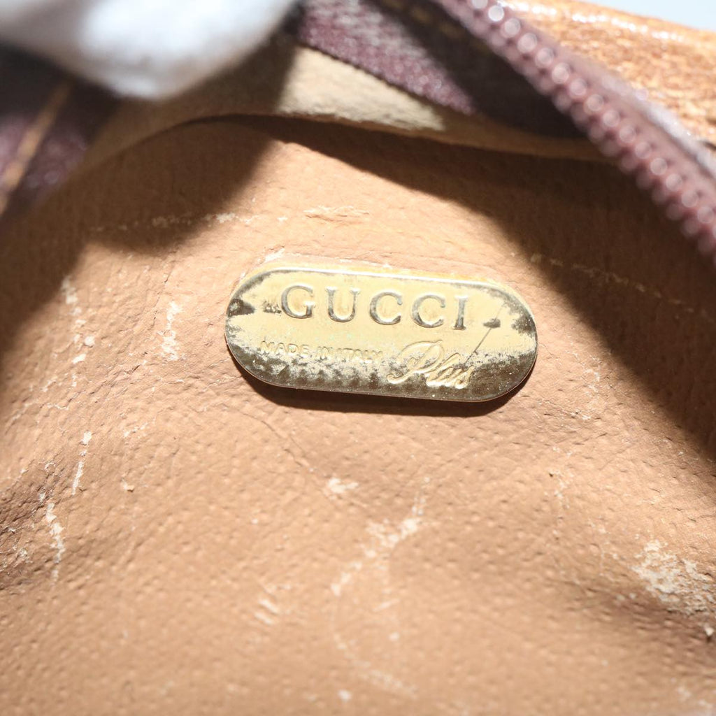 GUCCI GG Plus Supreme Shoulder Bag PVC Leather Beige th4329