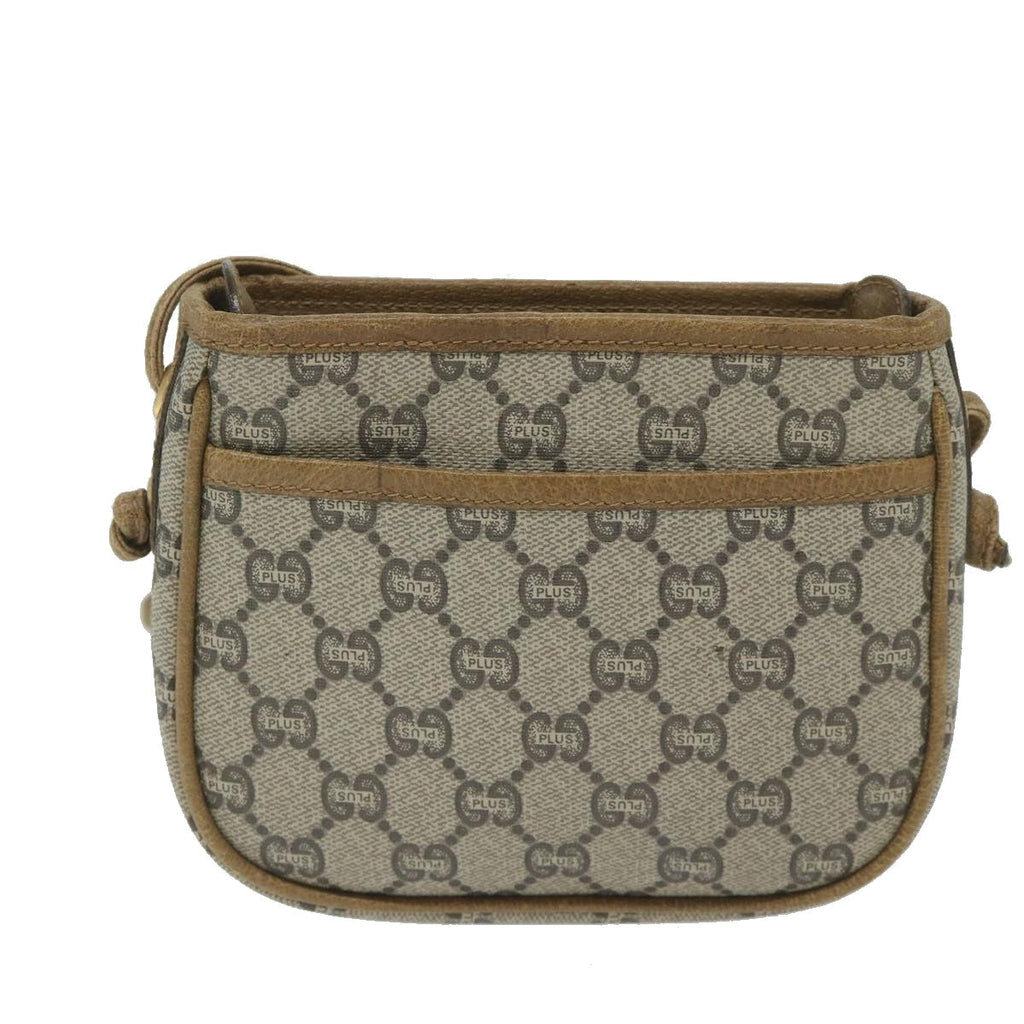 GUCCI GG Plus Supreme Shoulder Bag PVC Leather Beige th4329