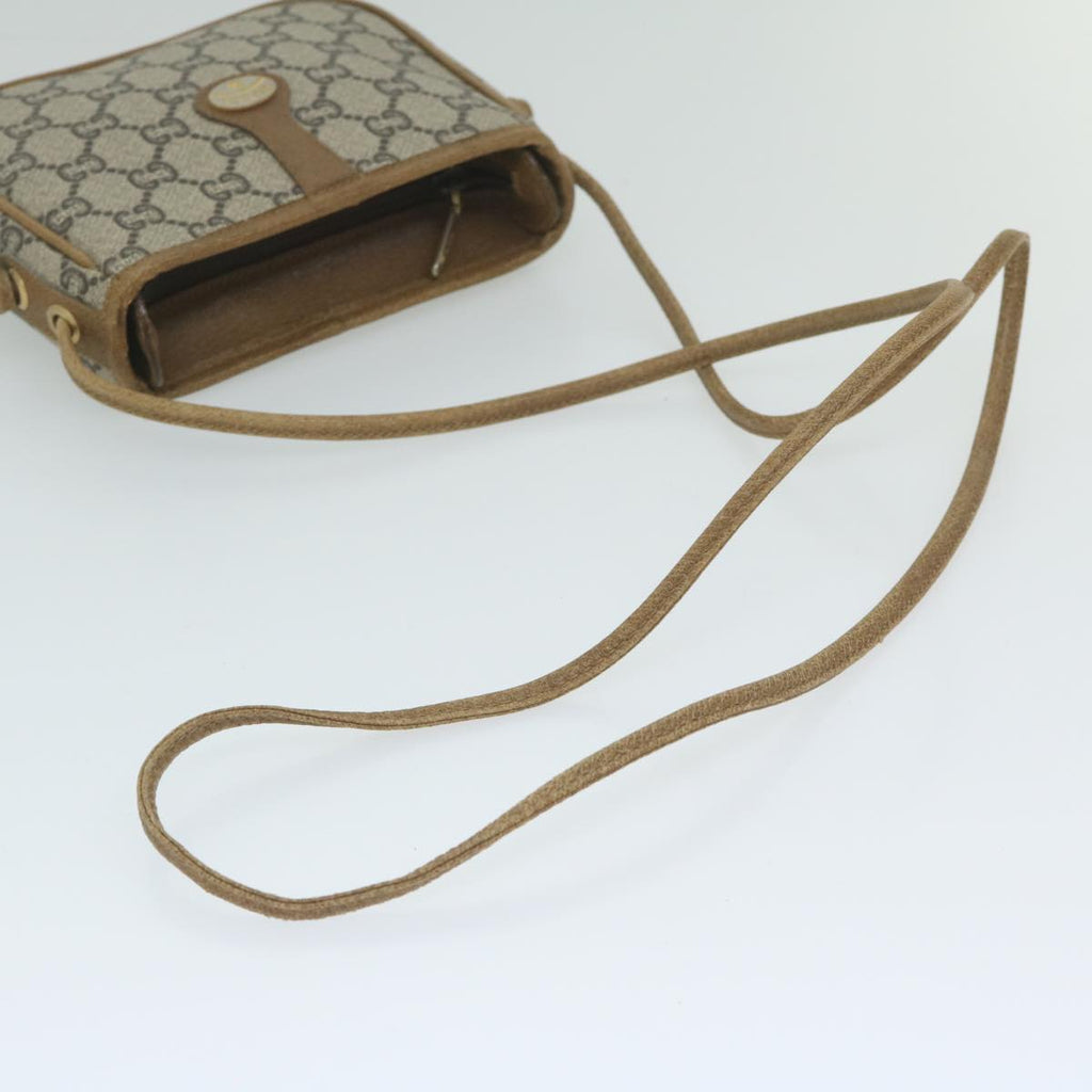 GUCCI GG Plus Supreme Shoulder Bag PVC Leather Beige th4329