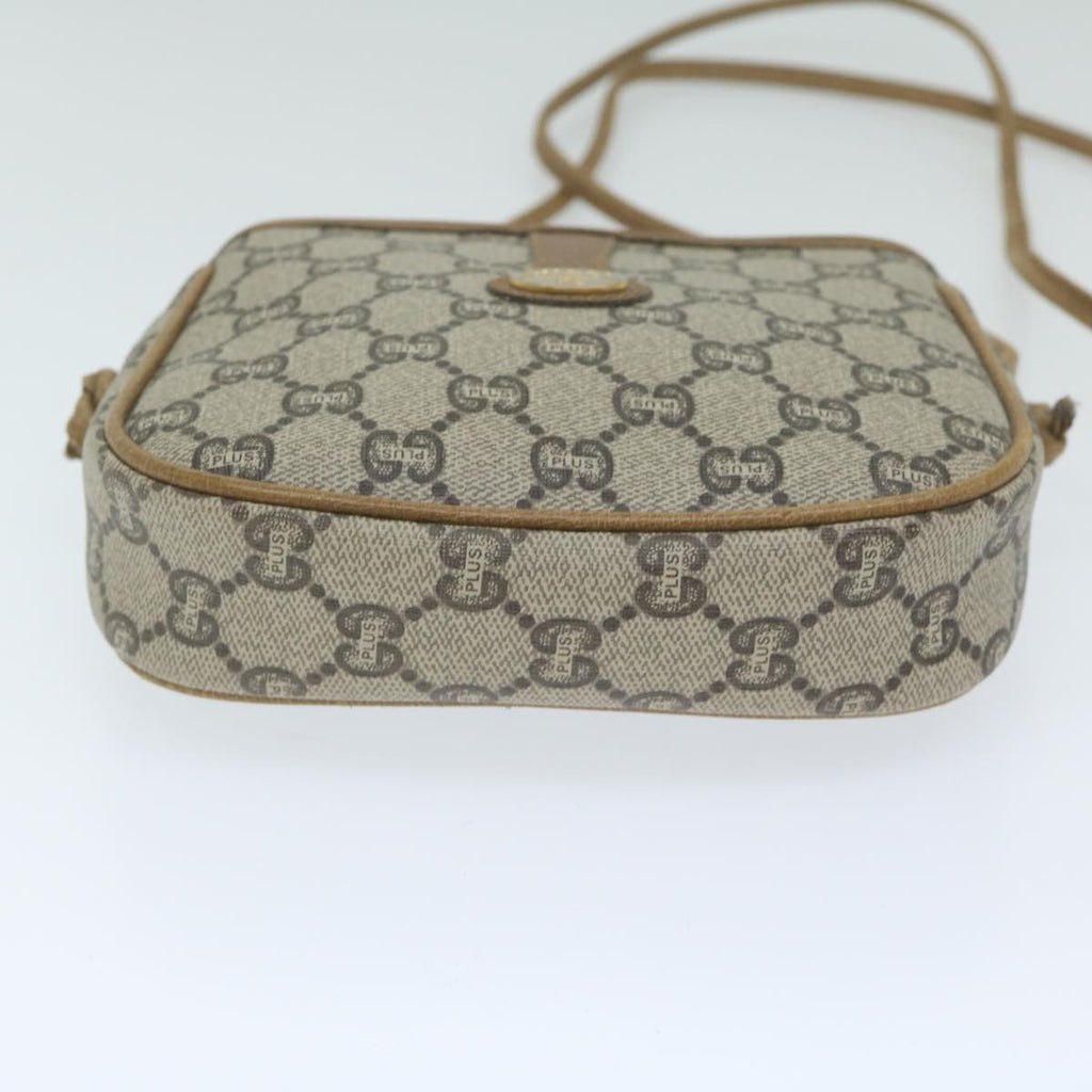 GUCCI GG Plus Supreme Shoulder Bag PVC Leather Beige th4329