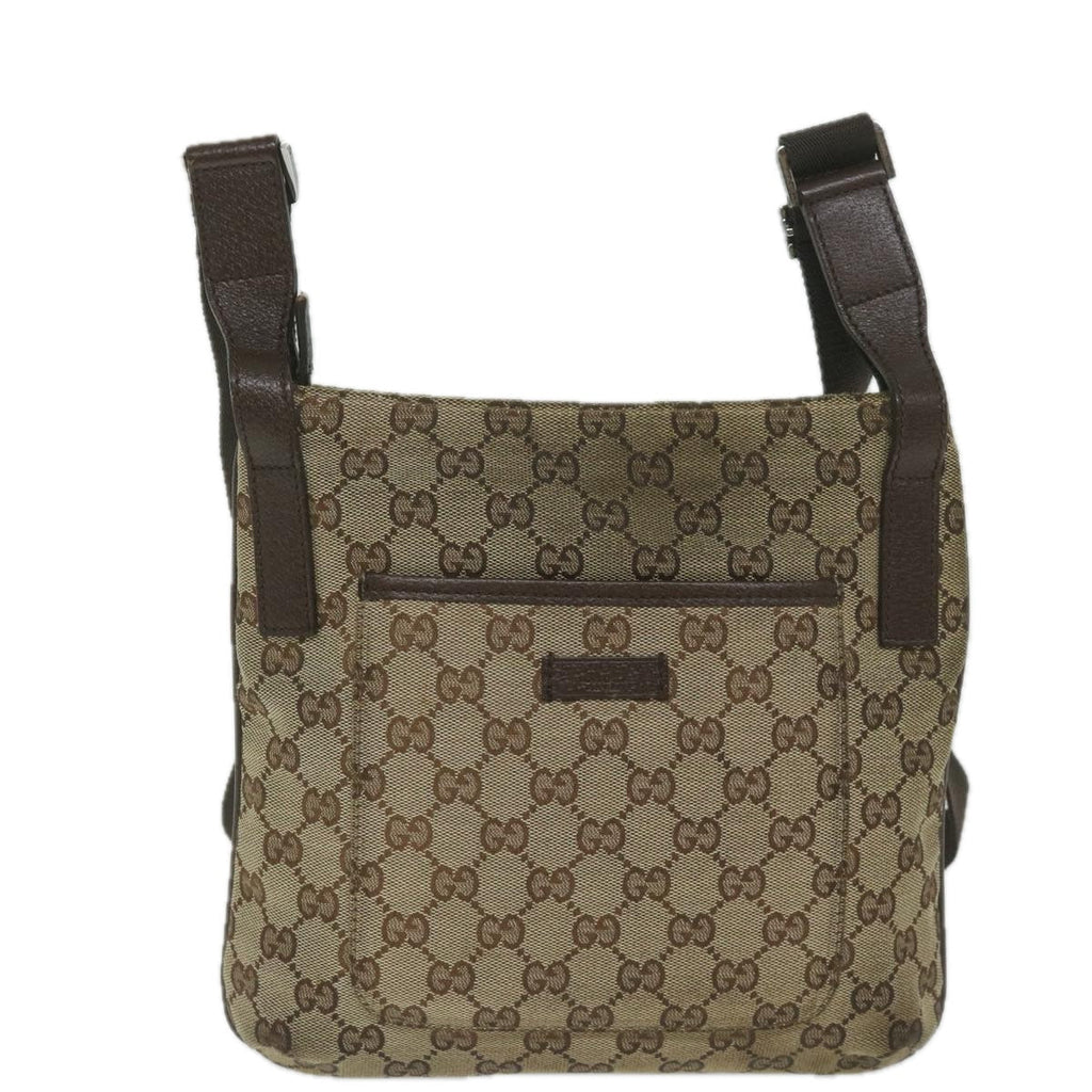GUCCI GG Canvas Shoulder Bag Beige 122793 th4336