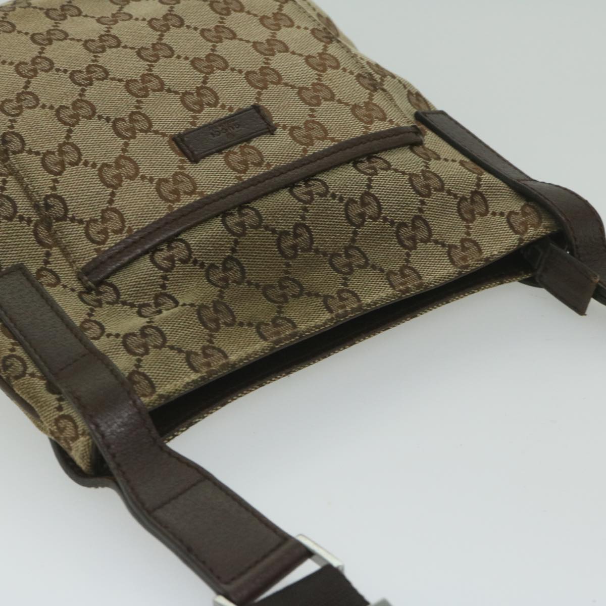 GUCCI GG Canvas Shoulder Bag Beige 122793 th4336