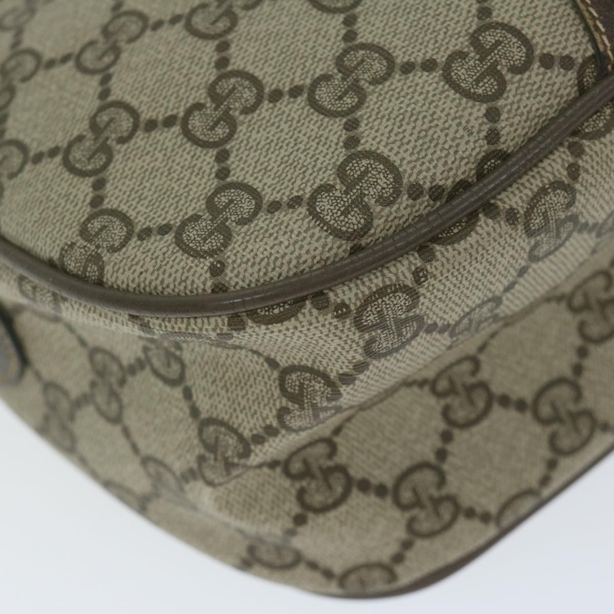 GUCCI GG Supreme Web Sherry Line Shoulder Bag Beige Red 14 02 032 th4355