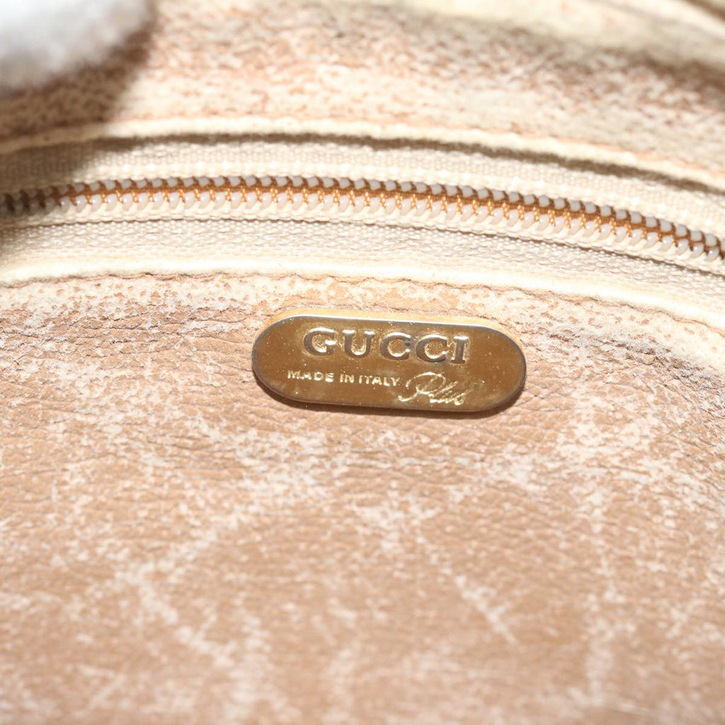 GUCCI GG Plus Supreme Shoulder Bag PVC Leather Beige th4356