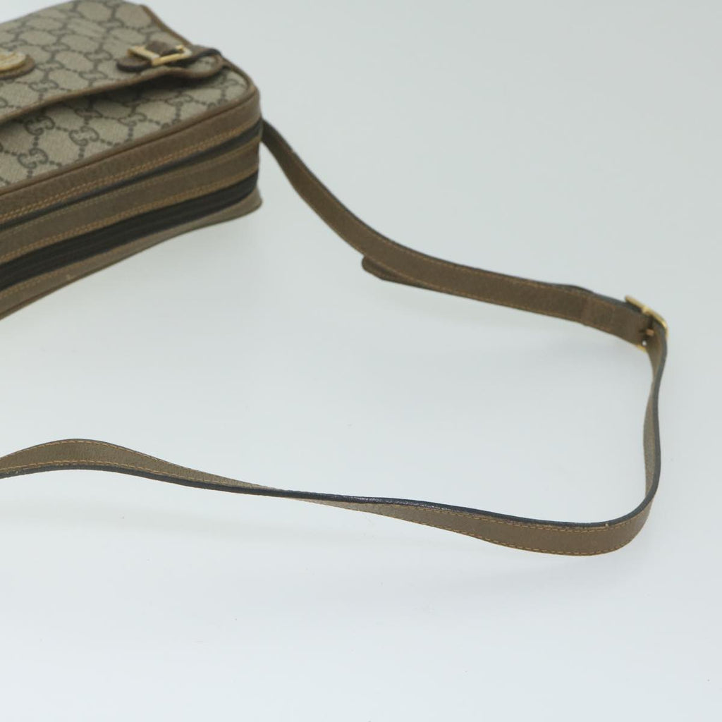 GUCCI GG Plus Supreme Shoulder Bag PVC Leather Beige th4356