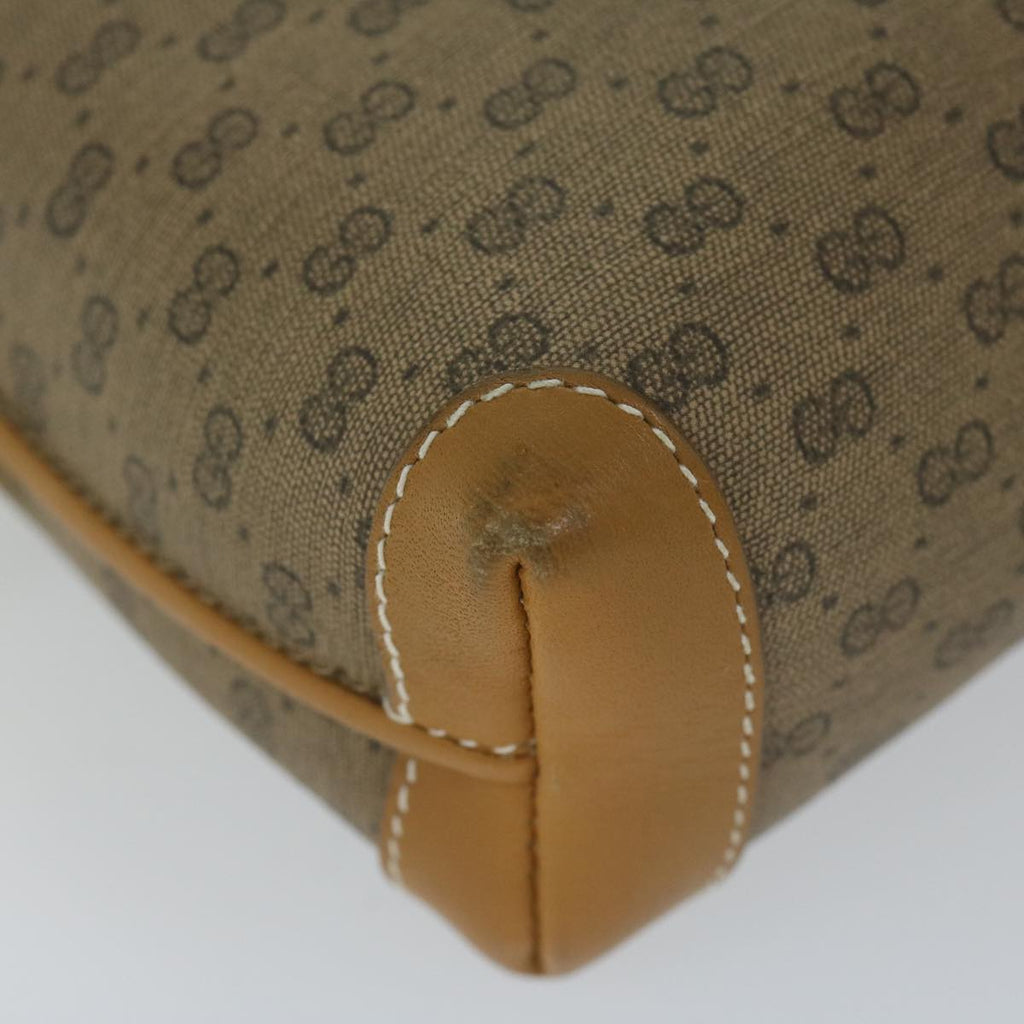 GUCCI Micro GG Supreme Shoulder Bag PVC Leather Beige th4357