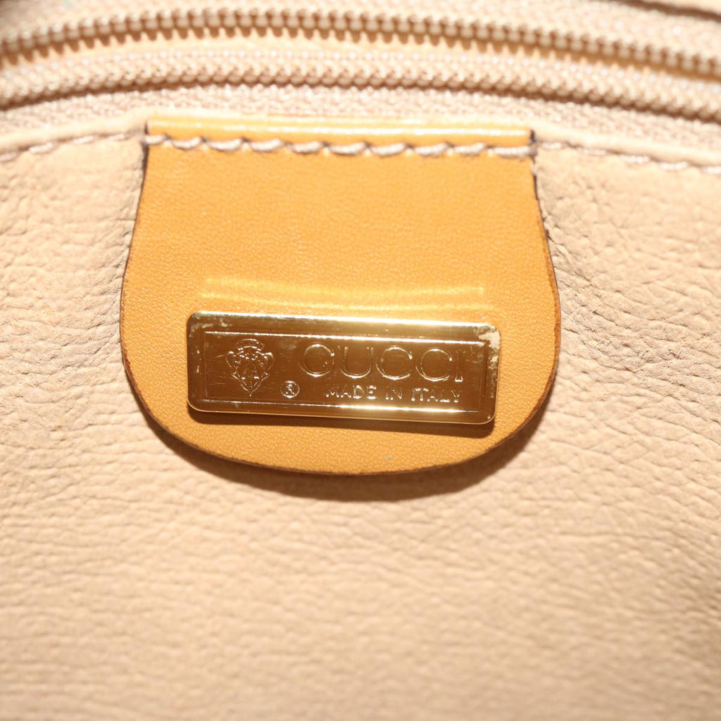 GUCCI Micro GG Supreme Shoulder Bag PVC Leather Beige th4357
