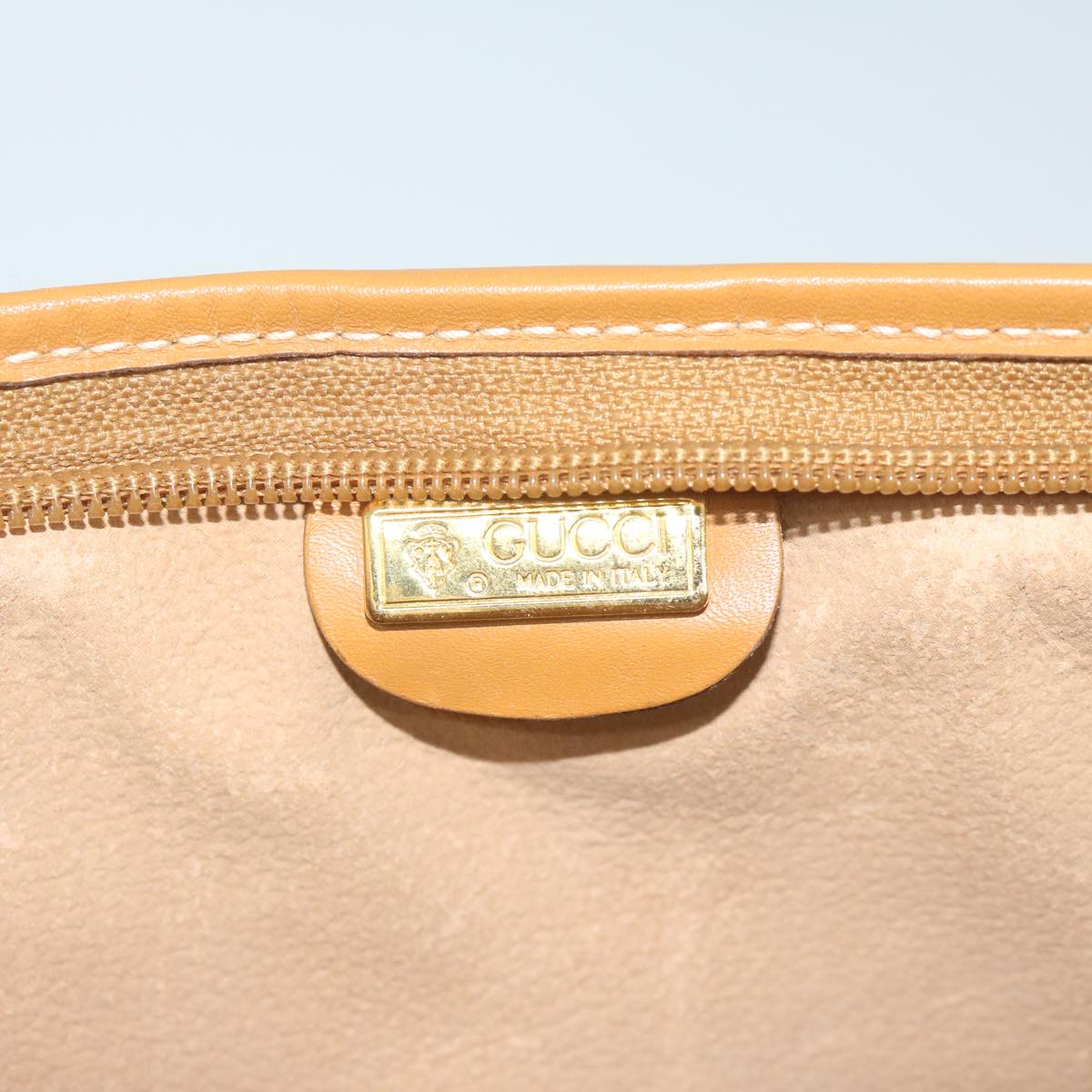 GUCCI Micro GG Supreme Clutch Bag PVC Leather Beige 014 58 0198 th4358