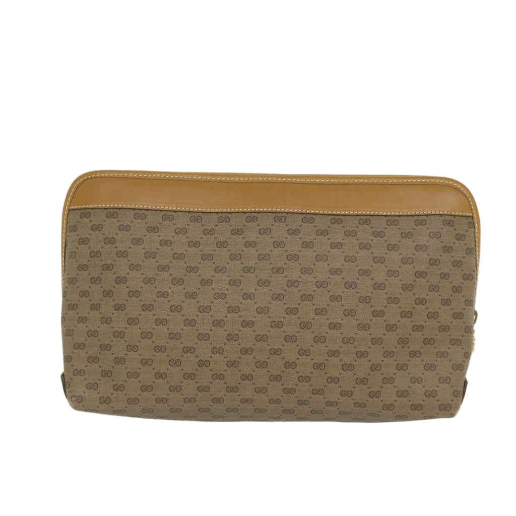 GUCCI Micro GG Supreme Clutch Bag PVC Leather Beige 014 58 0198 th4358