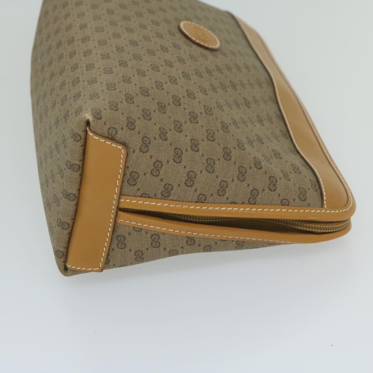 GUCCI Micro GG Supreme Clutch Bag PVC Leather Beige 014 58 0198 th4358