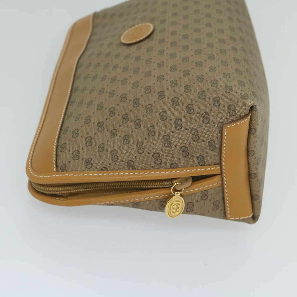 GUCCI Micro GG Supreme Clutch Bag PVC Leather Beige 014 58 0198 th4358