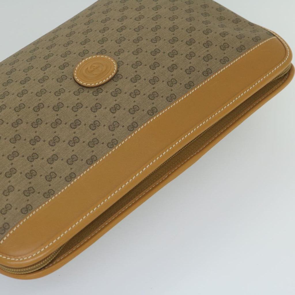 GUCCI Micro GG Supreme Clutch Bag PVC Leather Beige 014 58 0198 th4358