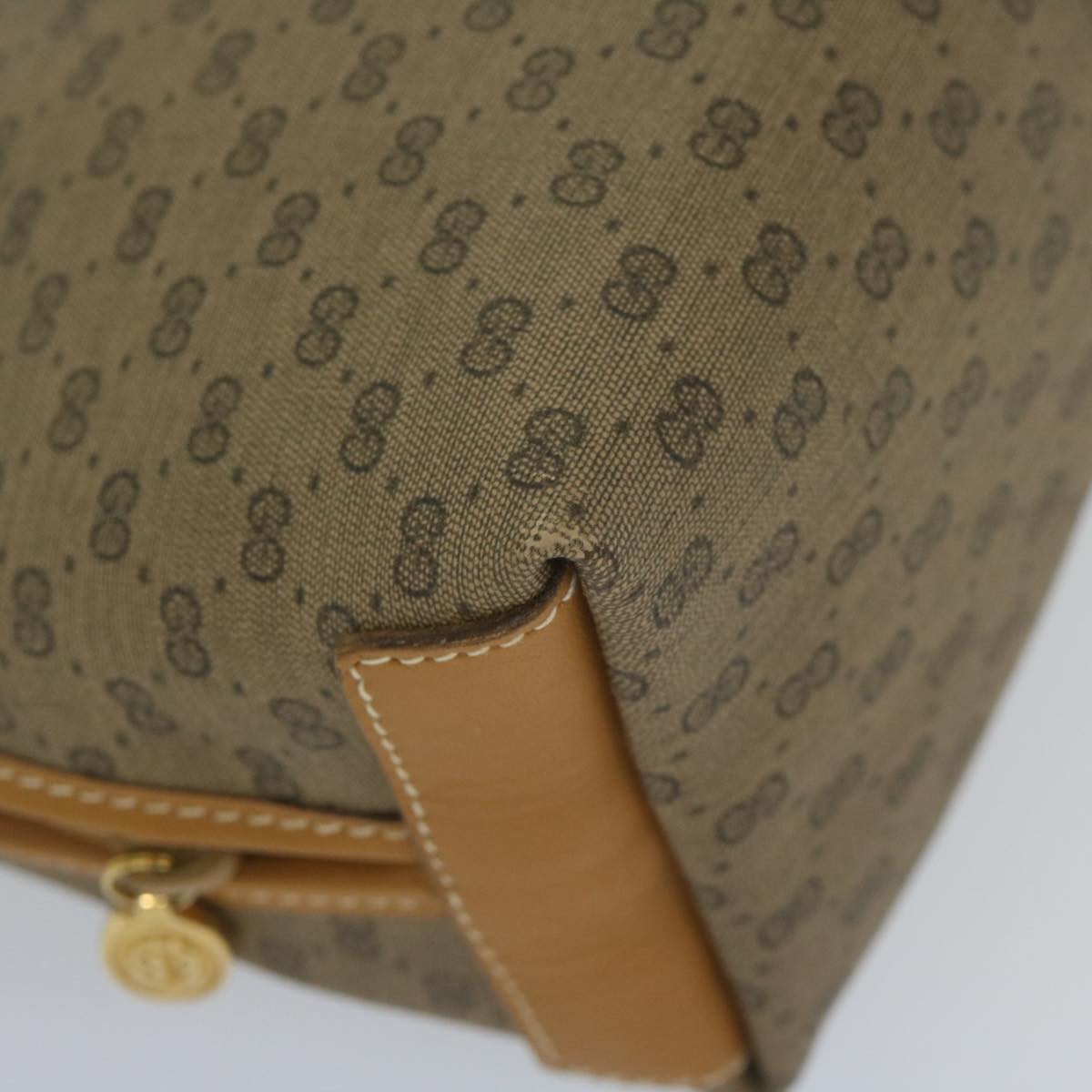GUCCI Micro GG Supreme Clutch Bag PVC Leather Beige 014 58 0198 th4358