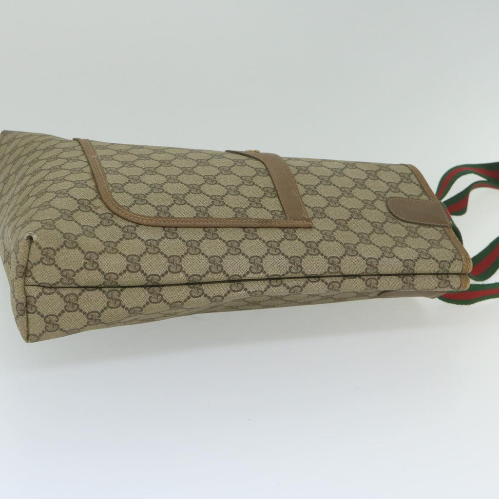 GUCCI GG Supreme Web Sherry Line Tote Bag Beige Red Green 39 02 003 th4362