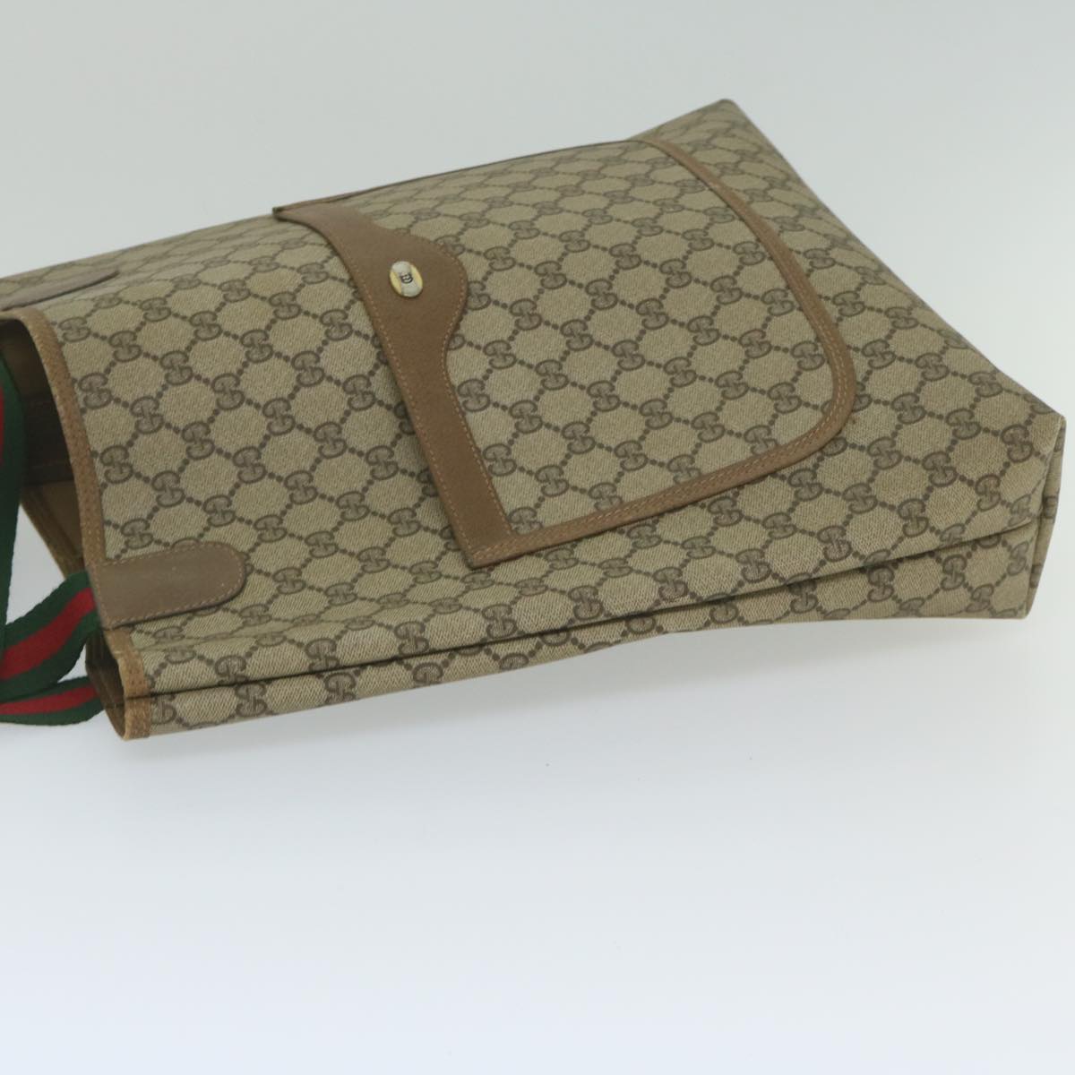 GUCCI GG Supreme Web Sherry Line Tote Bag Beige Red Green 39 02 003 th4362