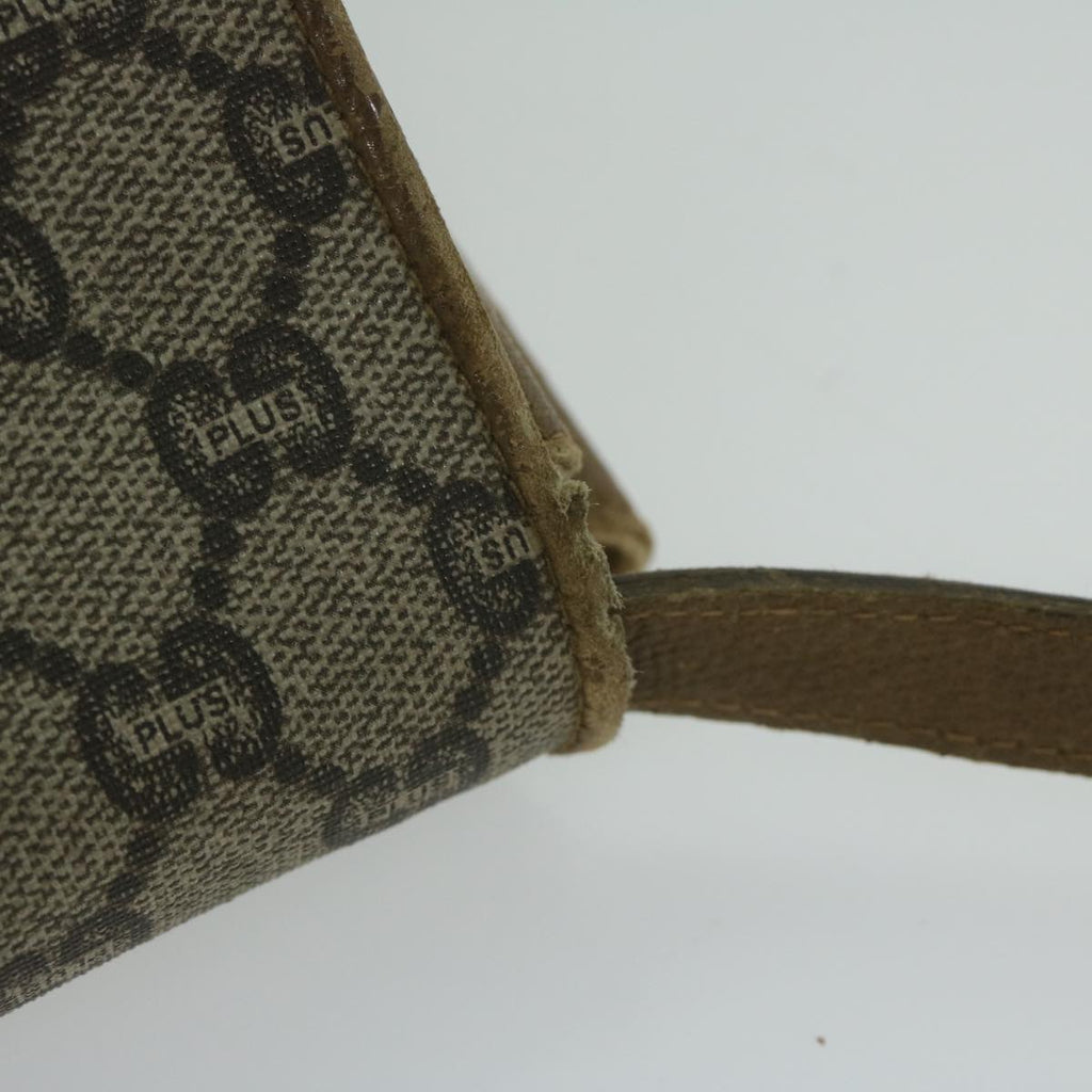 GUCCI GG Plus Supreme Shoulder Bag PVC Leather Beige th4389