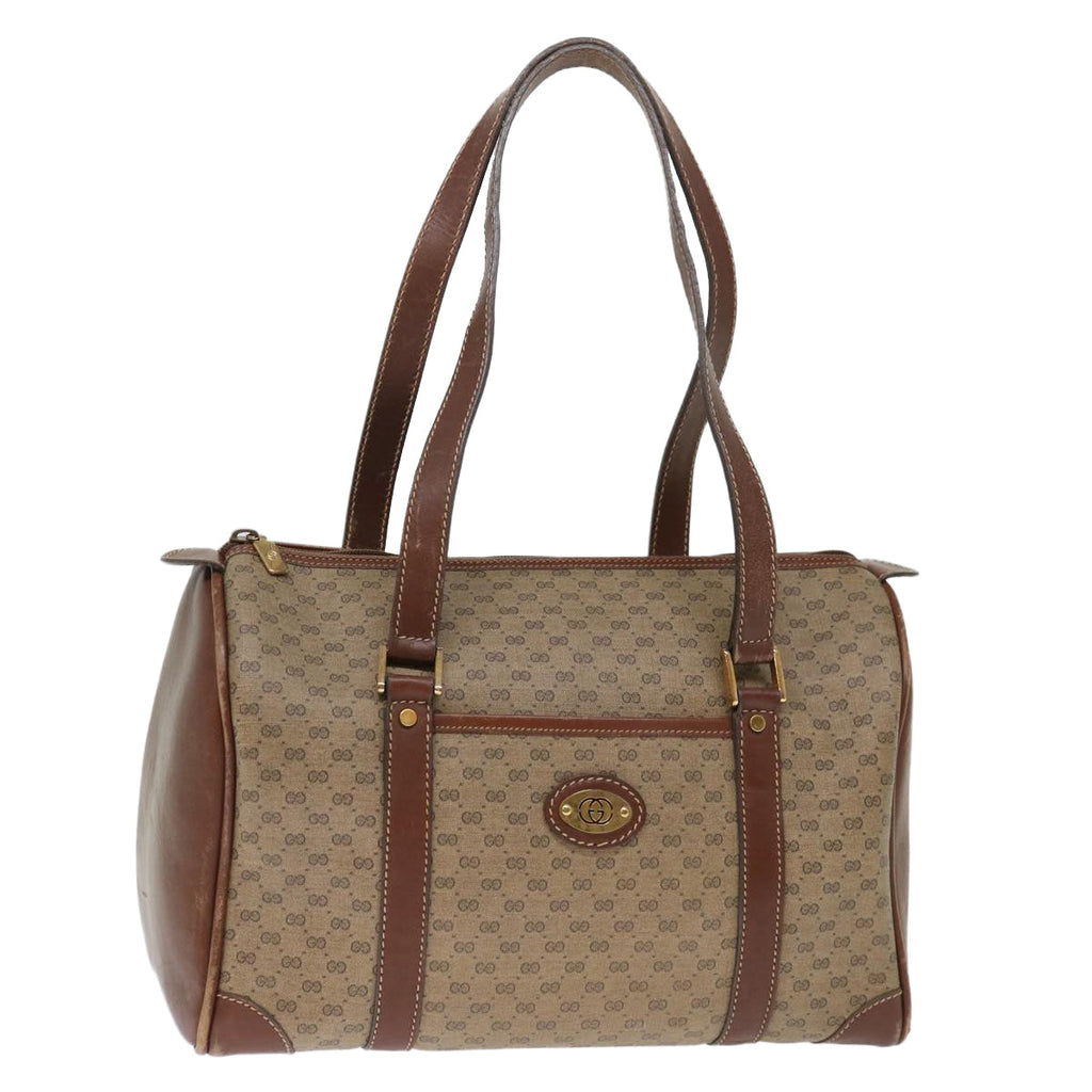 GUCCI Micro GG Supreme Shoulder Bag PVC Beige th4821