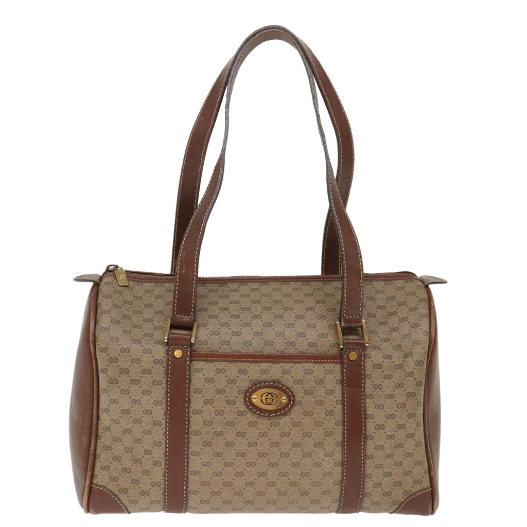 GUCCI Micro GG Supreme Shoulder Bag PVC Beige th4821