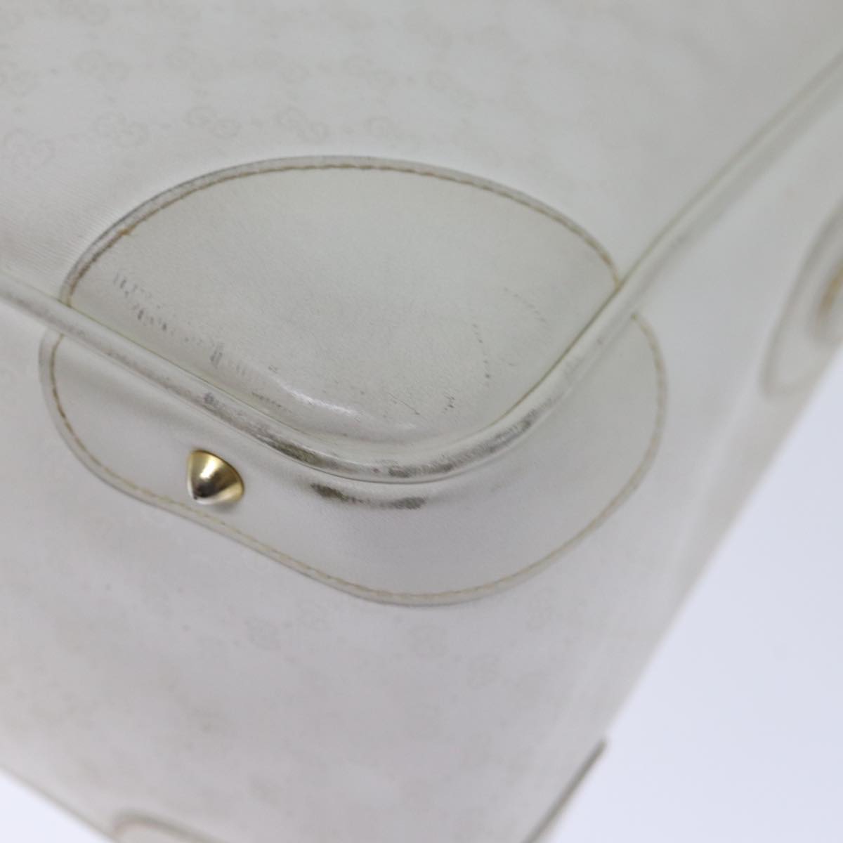 GUCCI Micro GG Canvas Hand Bag PVC 2way White 002 123 0167 th4828