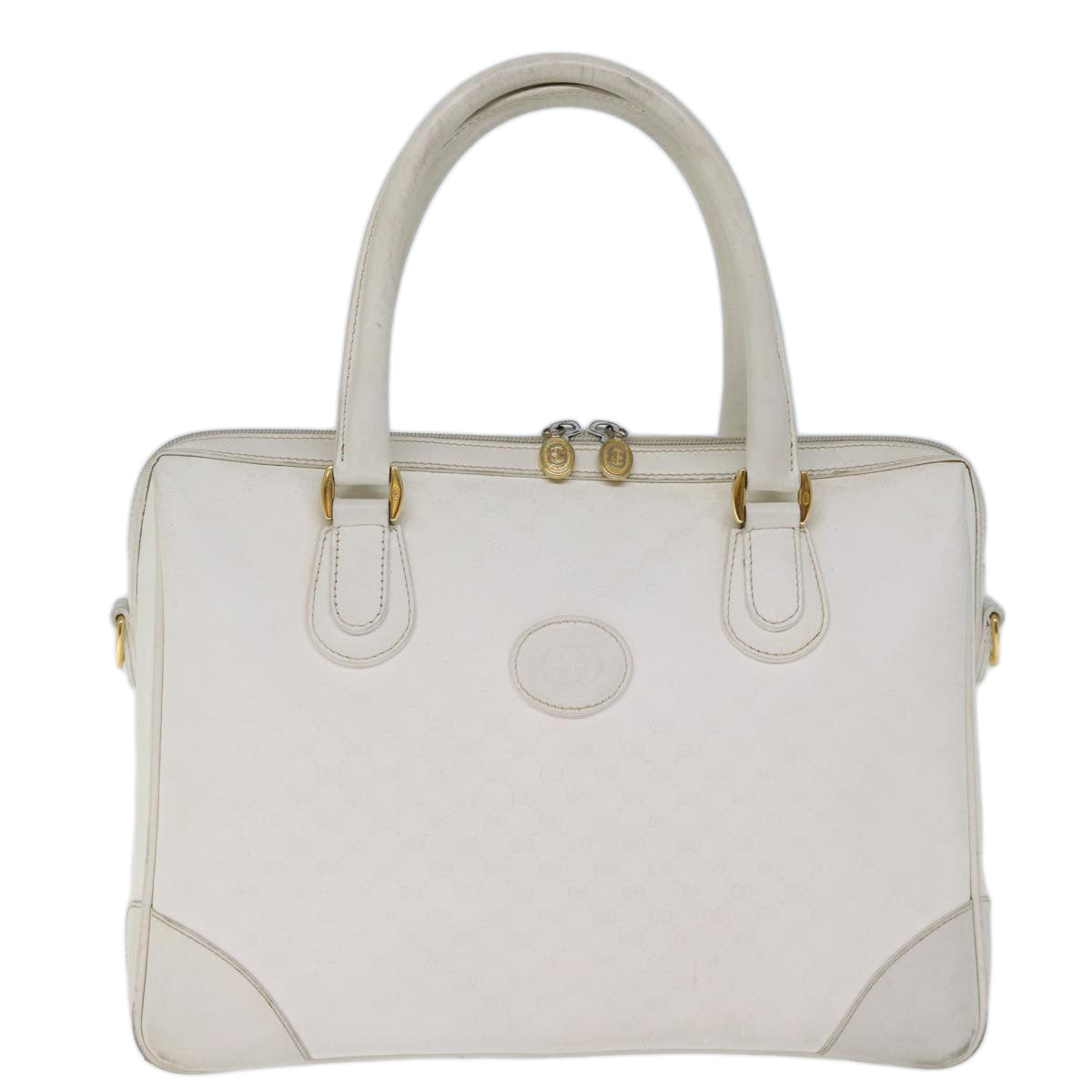GUCCI Micro GG Canvas Hand Bag PVC 2way White 002 123 0167 th4828