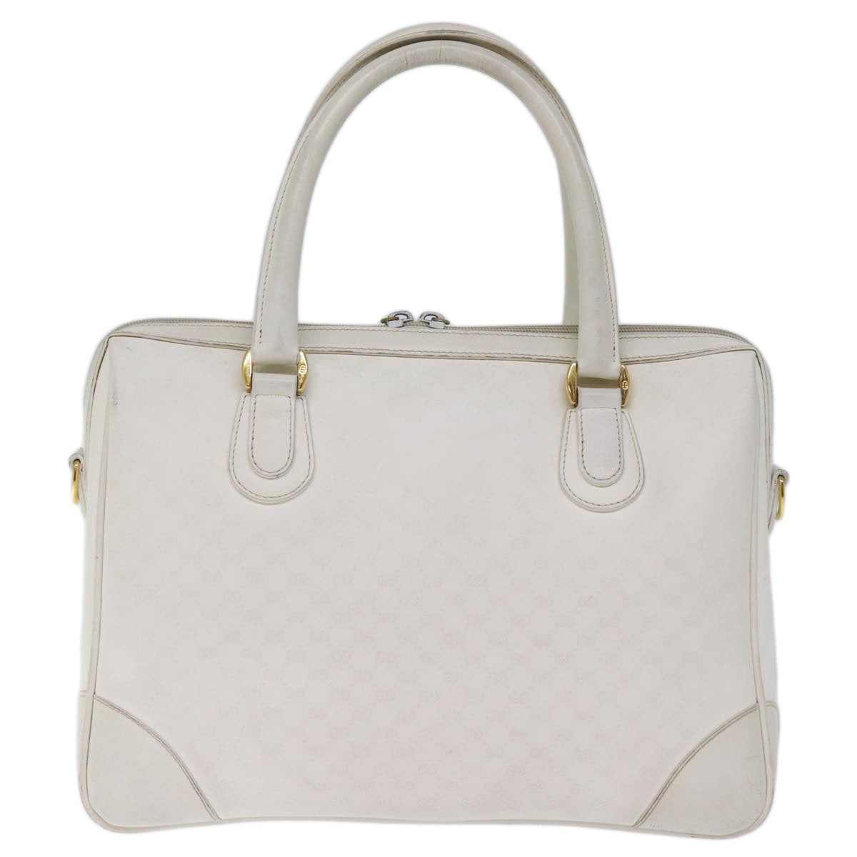 GUCCI Micro GG Canvas Hand Bag PVC 2way White 002 123 0167 th4828