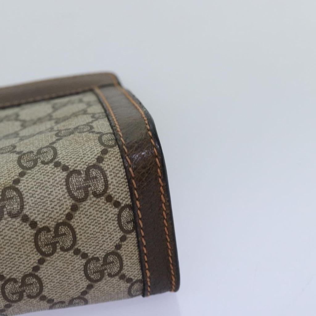 GUCCI GG Supreme Web Sherry Line Clutch Bag PVC Beige Red 89 01 001 th4862
